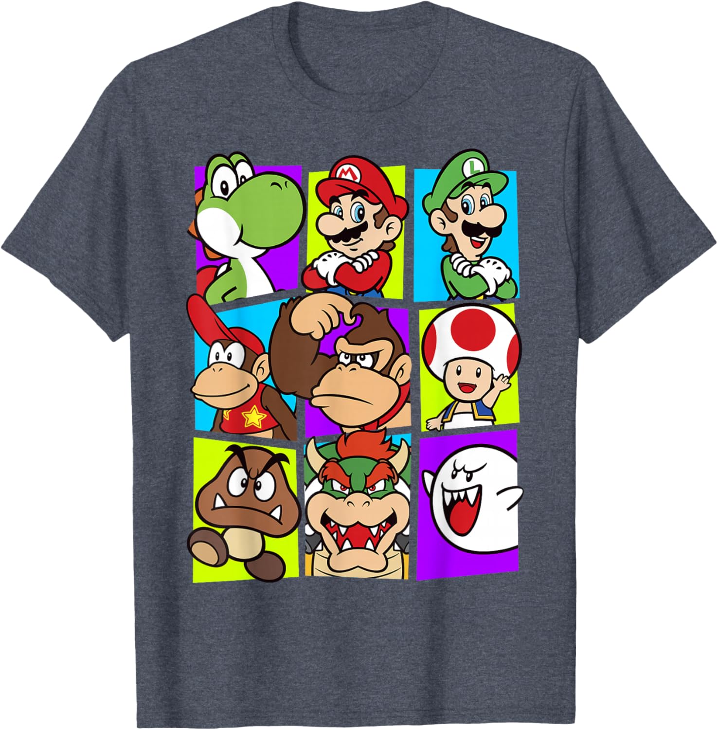 Super Mario Yoshi Luigi Bowser Gang Box-Up Graphic T-Shirt for Fans - 7