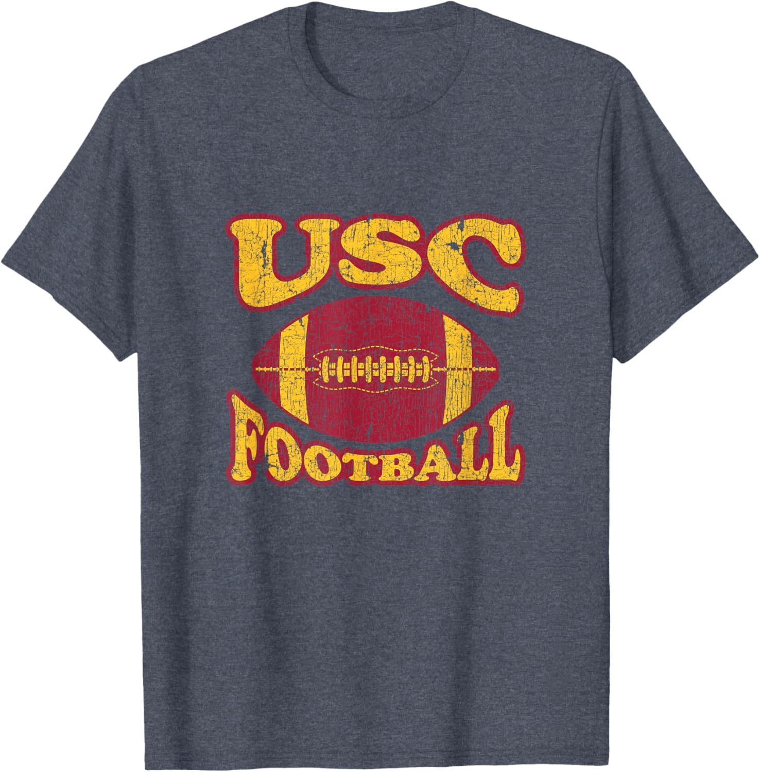 USC Trojans Distressed Retro Style Football T-Shirt for Fans - 1