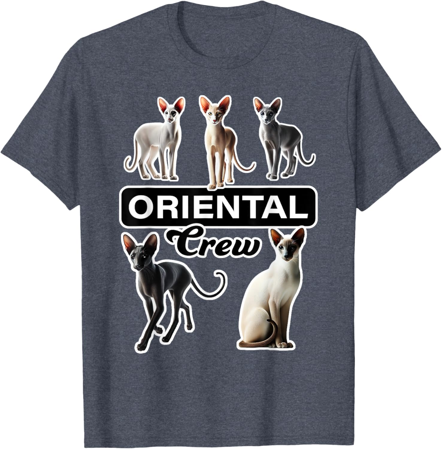 Oriental Cat Crew T-Shirt for Cat Lovers - Stylish and Comfortable Wear - 4