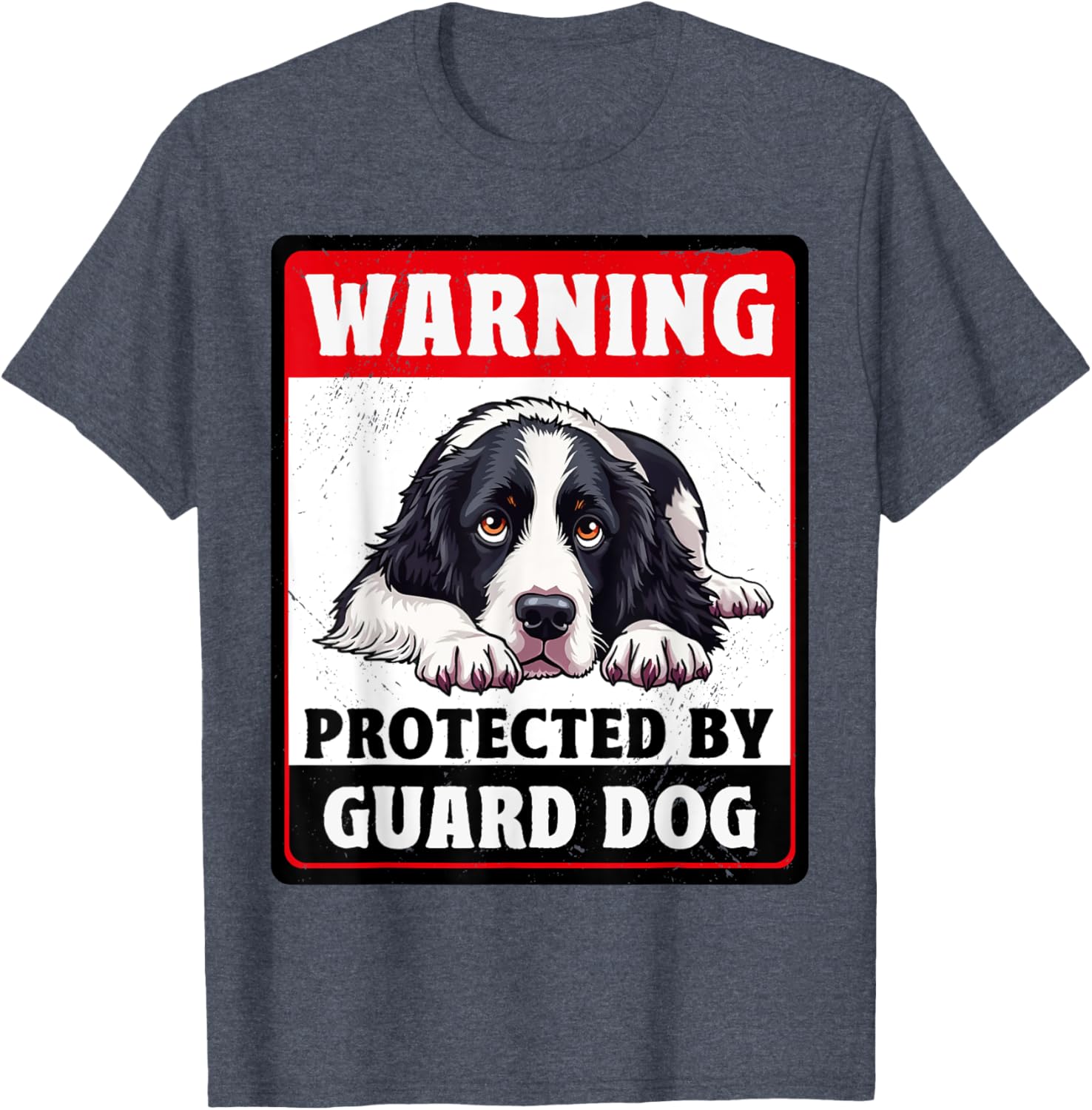 Warning Protected by English Springer Spaniel Guard Dog T-Shirt - 7