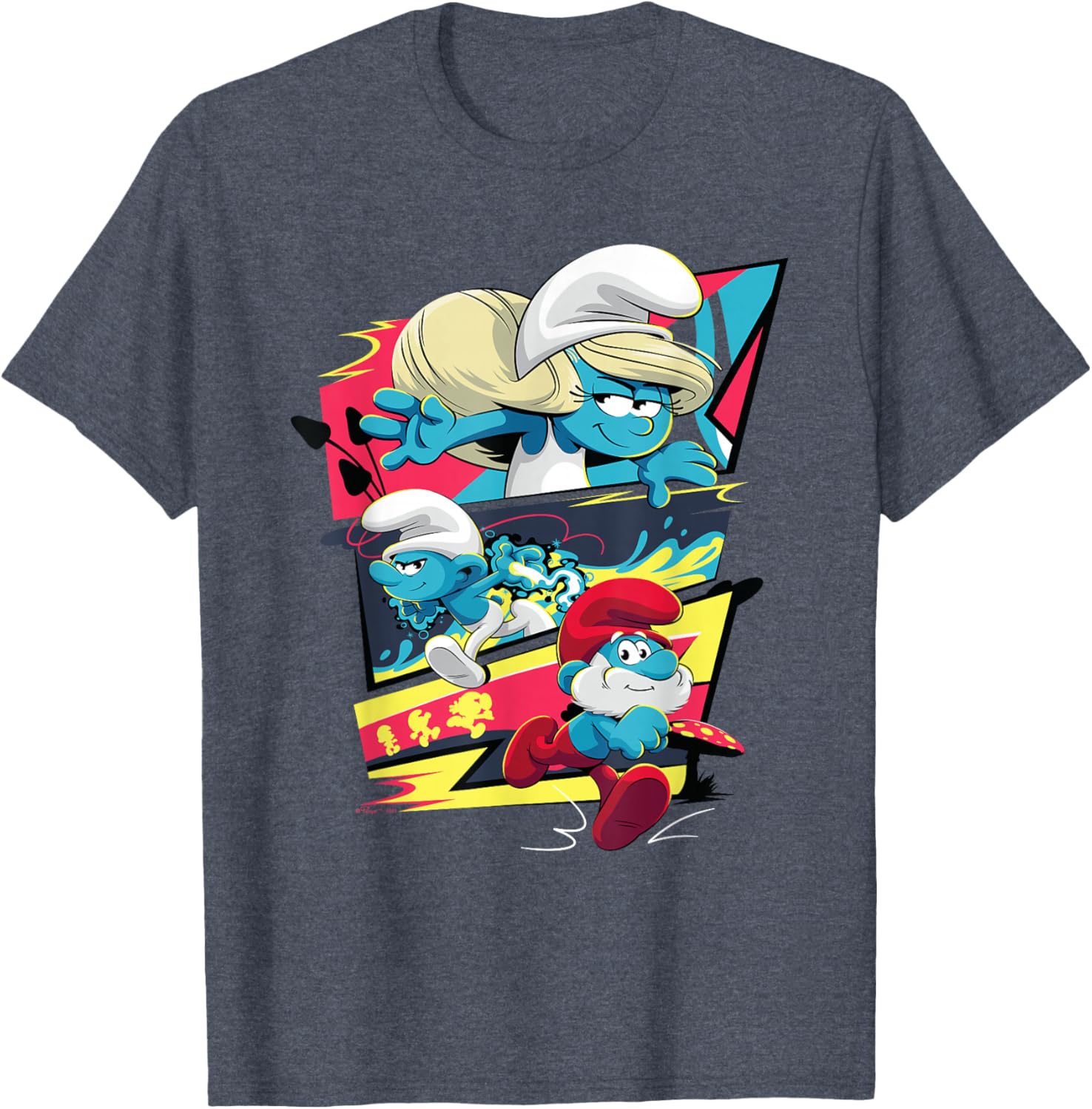 Smurfs Movie T-Shirt Featuring Smurfette, No Name, and Papa Smurf - 2
