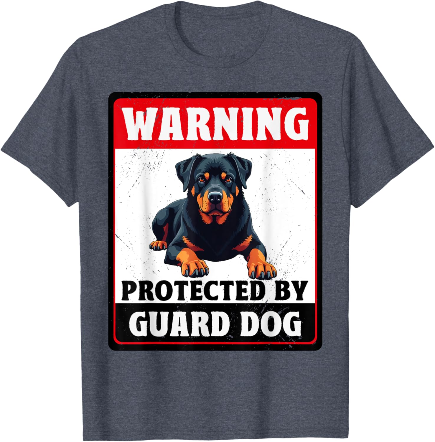 Warning Protected By Rottweiler Guard Dog T-Shirt for Dog Lovers - 10
