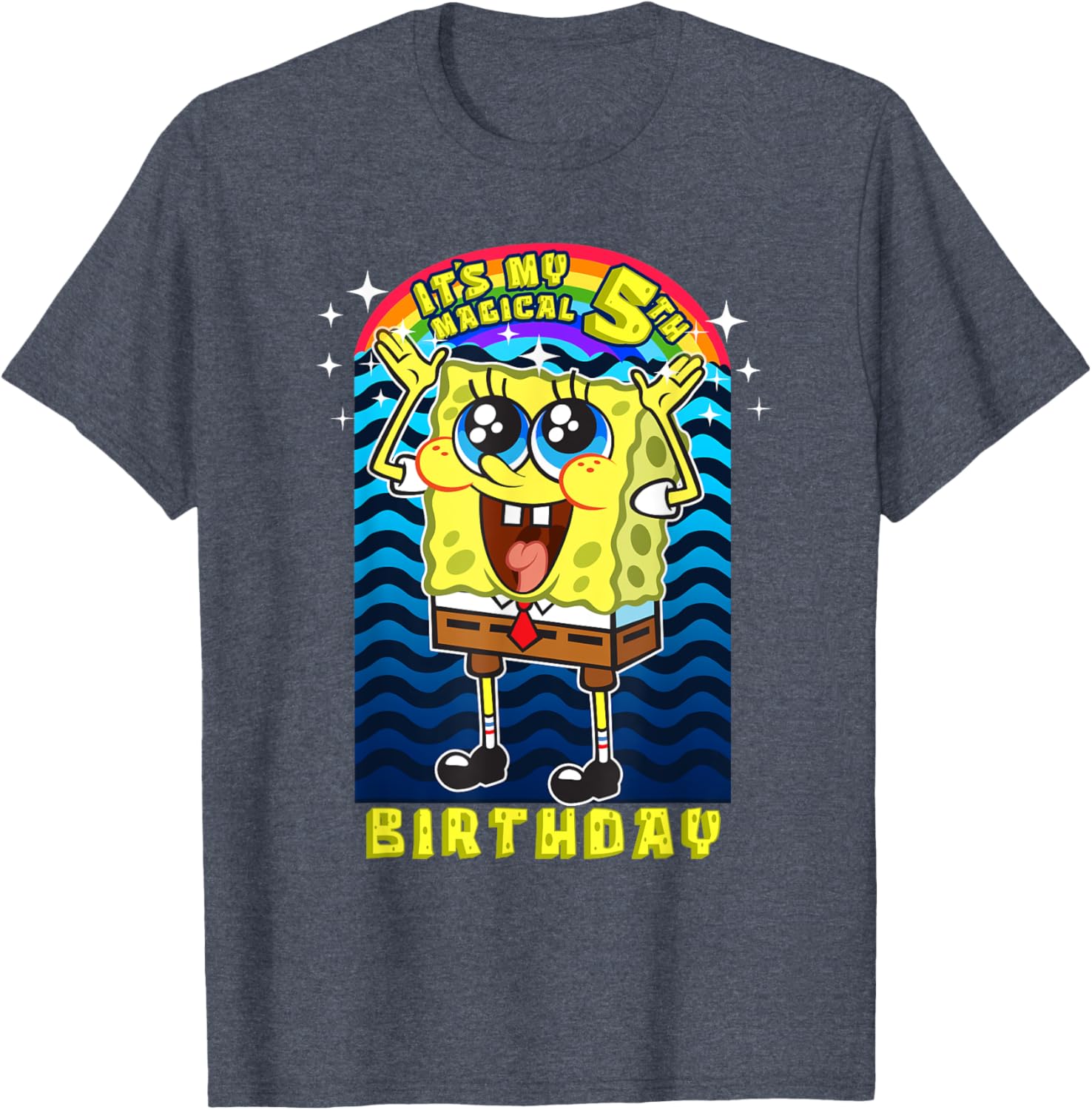 SpongeBob SquarePants Magical 5th Birthday Gift T-Shirt for Kids - 2
