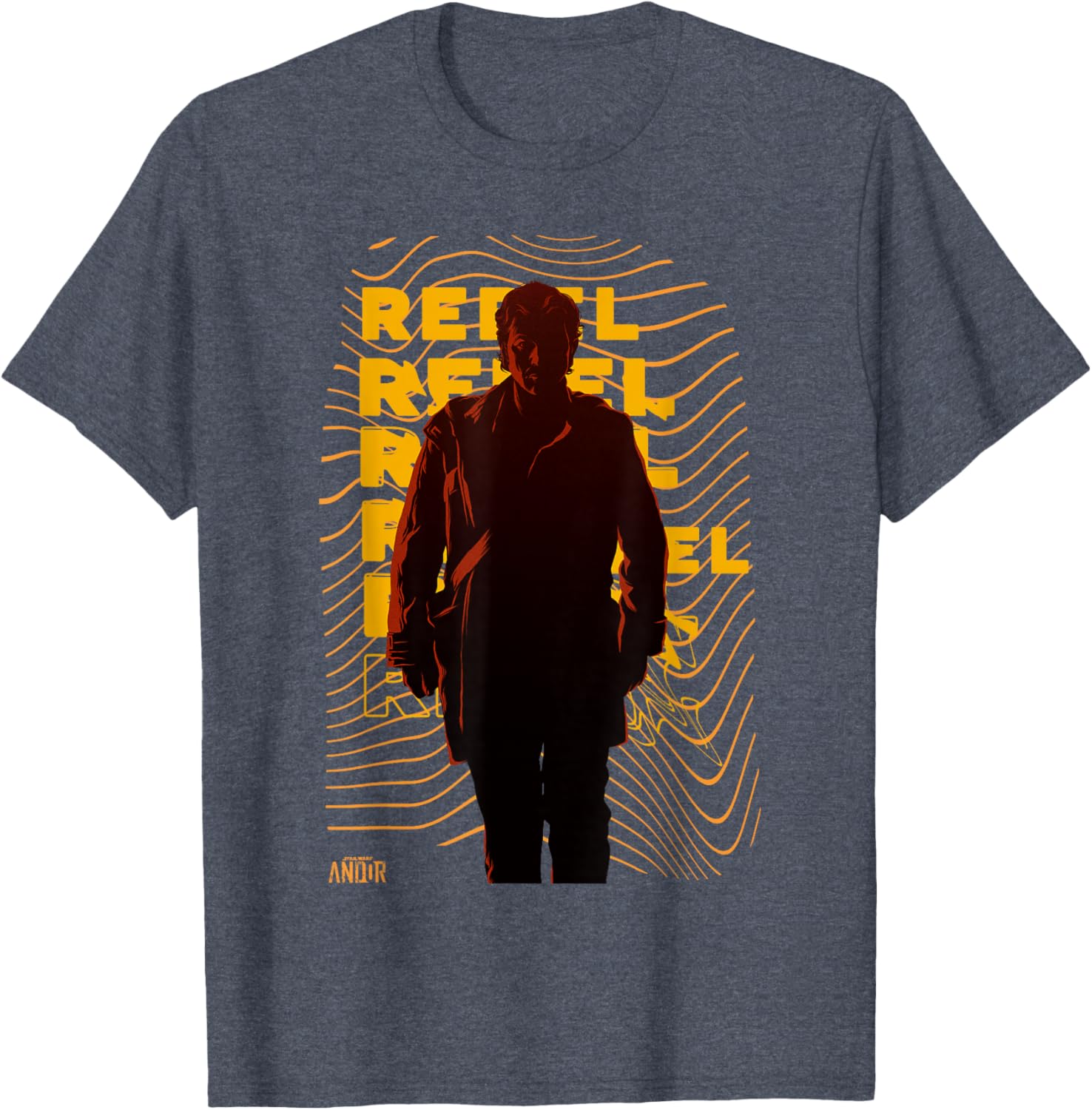 Vintage Star Wars Andor Rebel Silhouette Distressed T-Shirt for Fans - 3