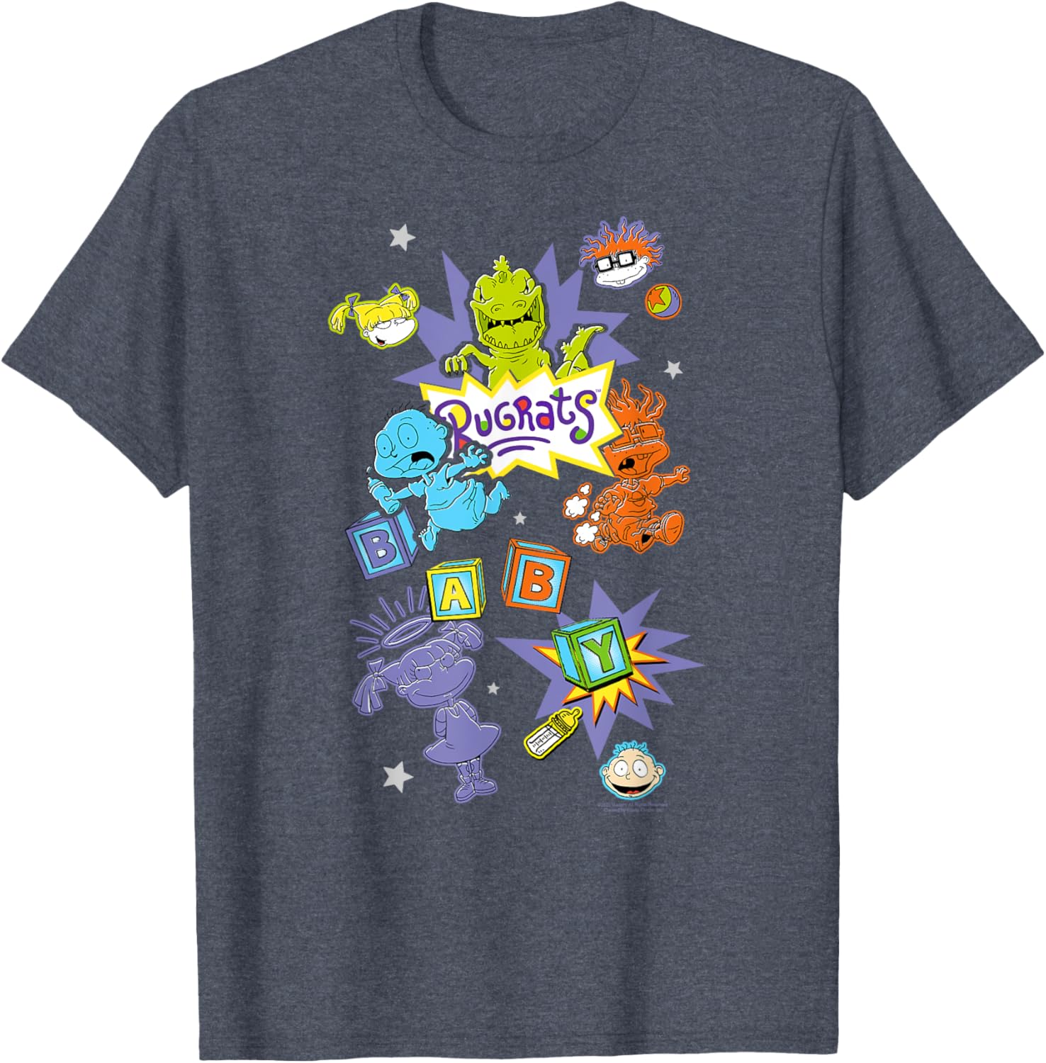 Rugrats Retro Cartoon Character Sticker Collage T-Shirt for Fun Lovers - 5