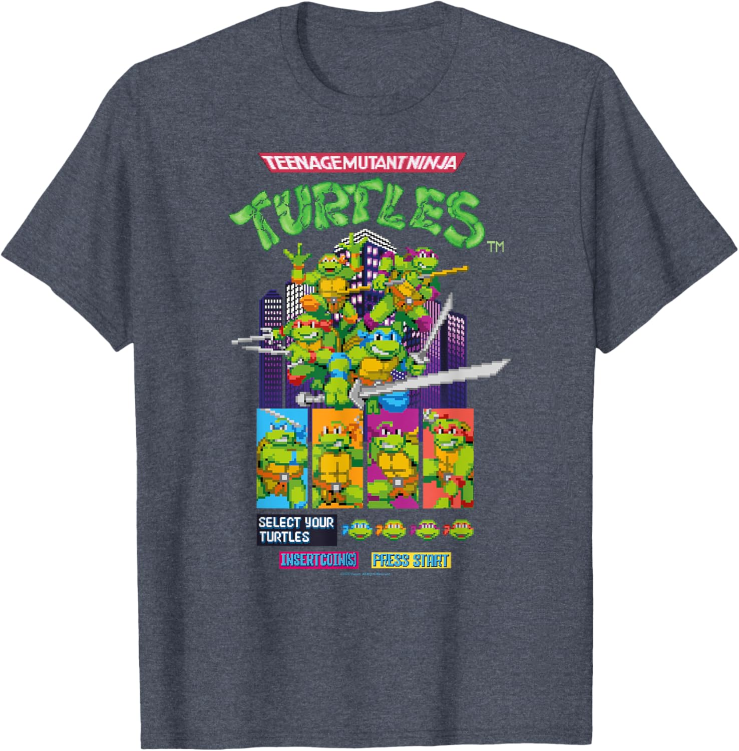 Teenage Mutant Ninja Turtles Retro Arcade Game T-Shirt for Fans - 4