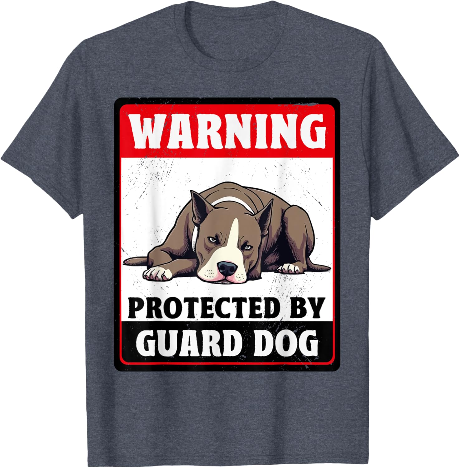 Warning Protected American Staffordshire Terrier Guard Dog T-Shirt - 7