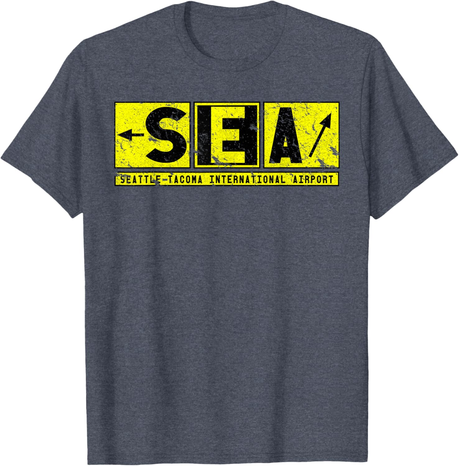 Vintage SEA Seattle Tacoma Airport Taxiway Sign Pilot T-Shirt - 24