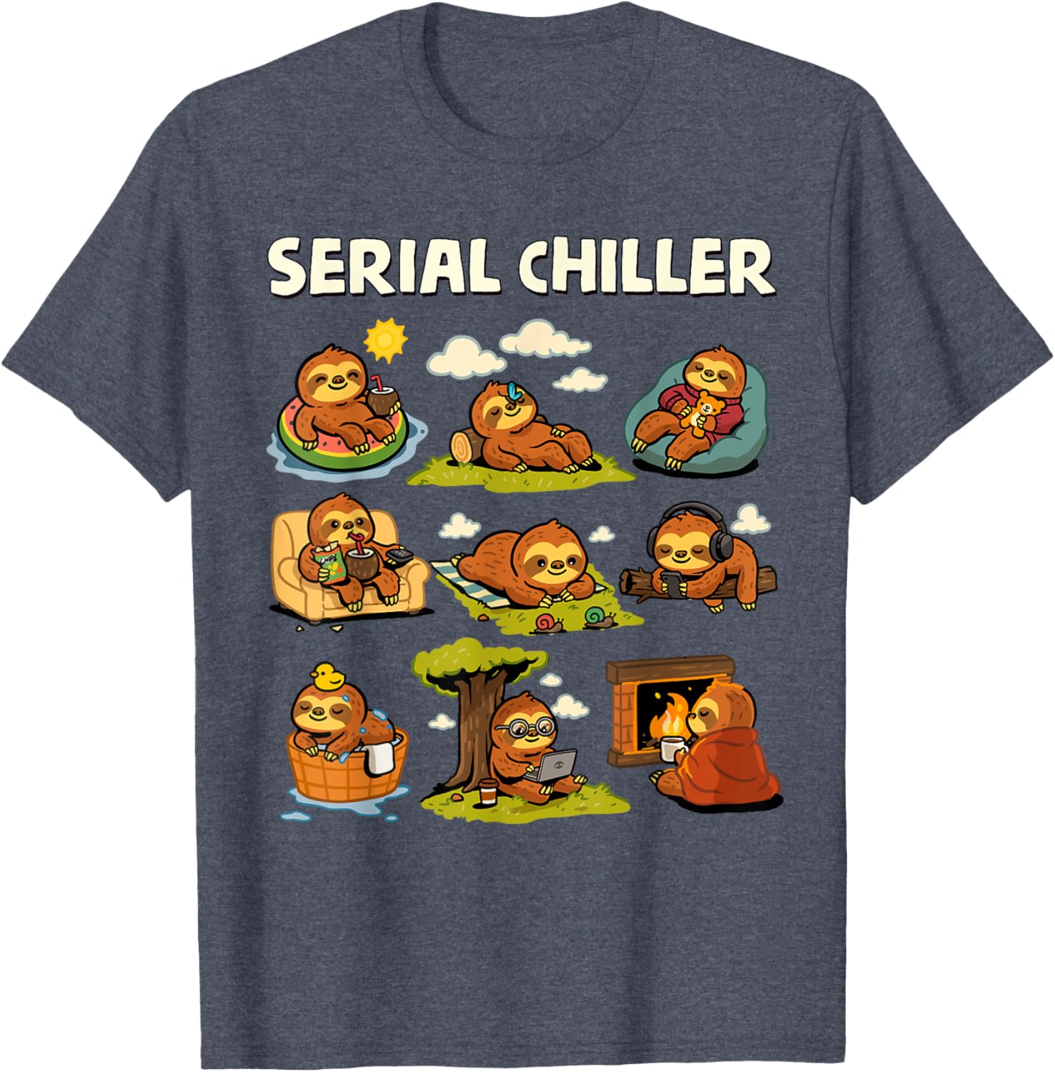 Serial Sloth Chiller T-Shirt for Relaxed Retirement and Lazy Days - 19