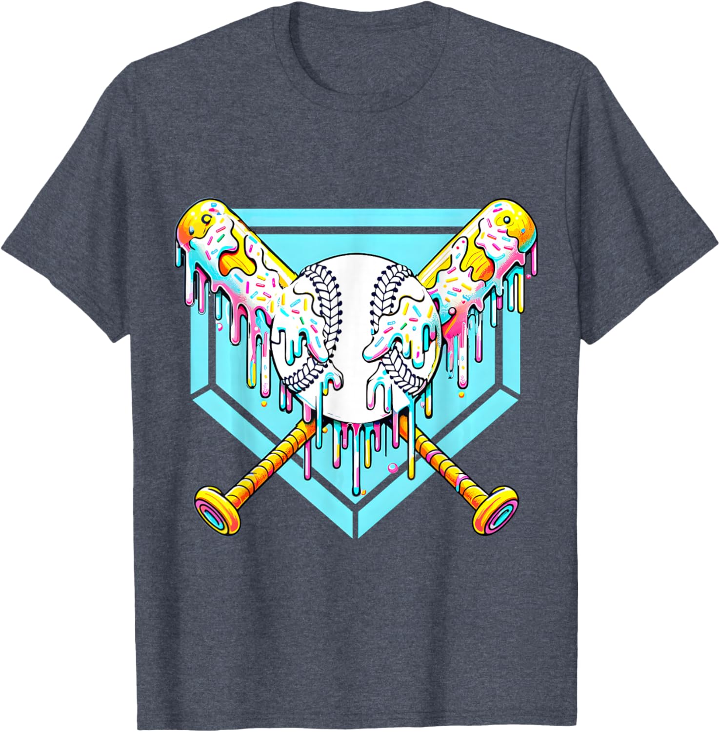 Youth Baseball Drip Ice Cream T-Shirt Fun Apparel for Young Athletes - 19