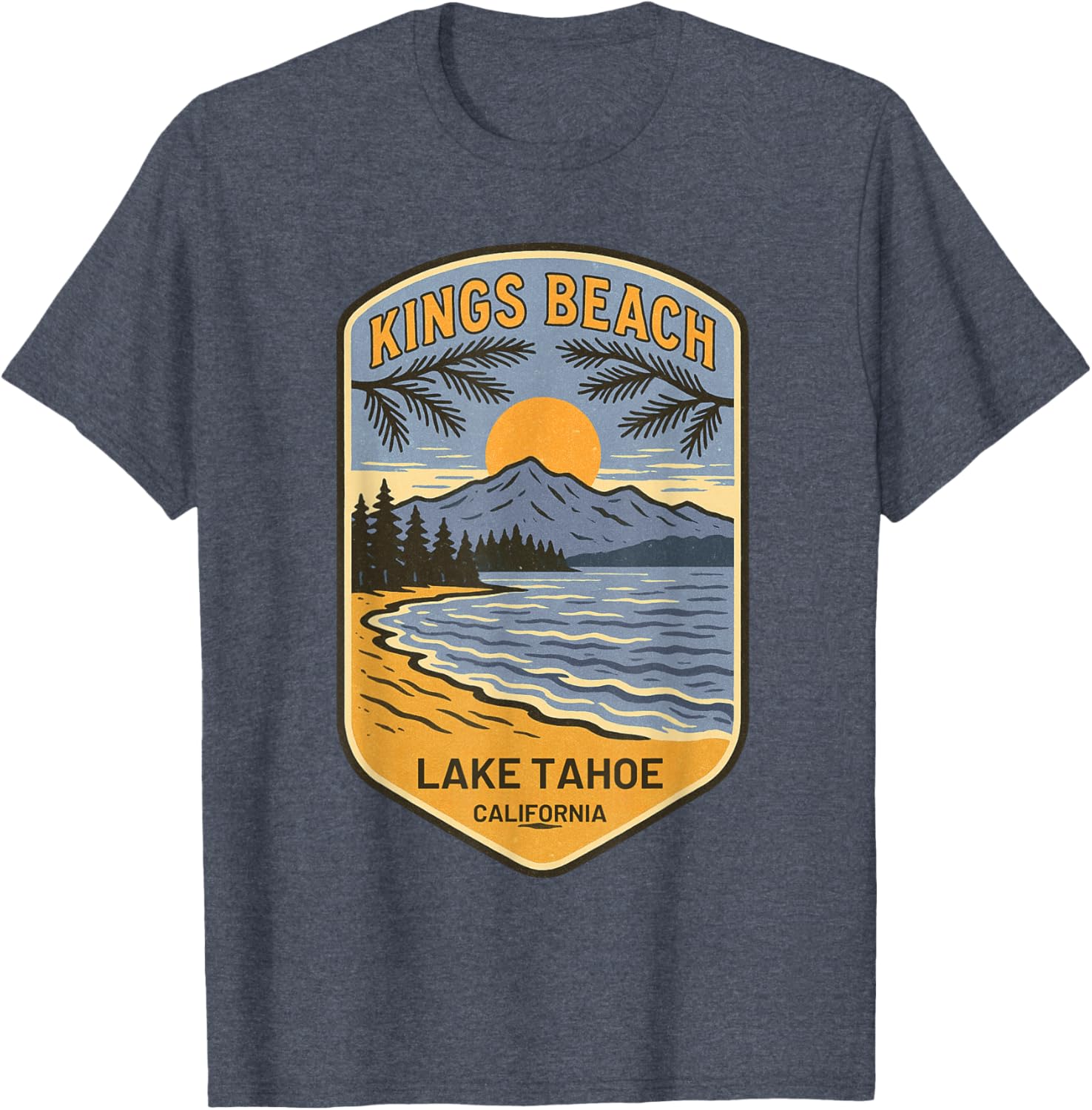 Retro Kings Beach Lake Tahoe T-Shirt Vintage Art Souvenir Apparel - 15
