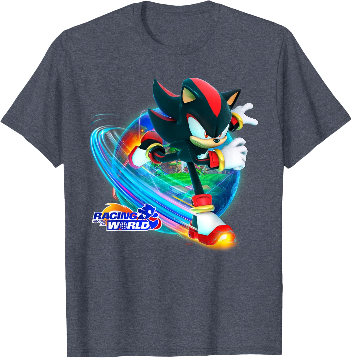 Sonic the Hedgehog Racing Around the World Shadow T-Shirt for Fans - 19