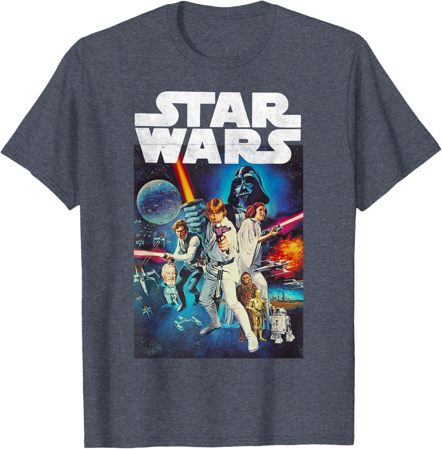 Star Wars Vintage Cast Poster T-Shirt for Disney Fans and Collectors - 3