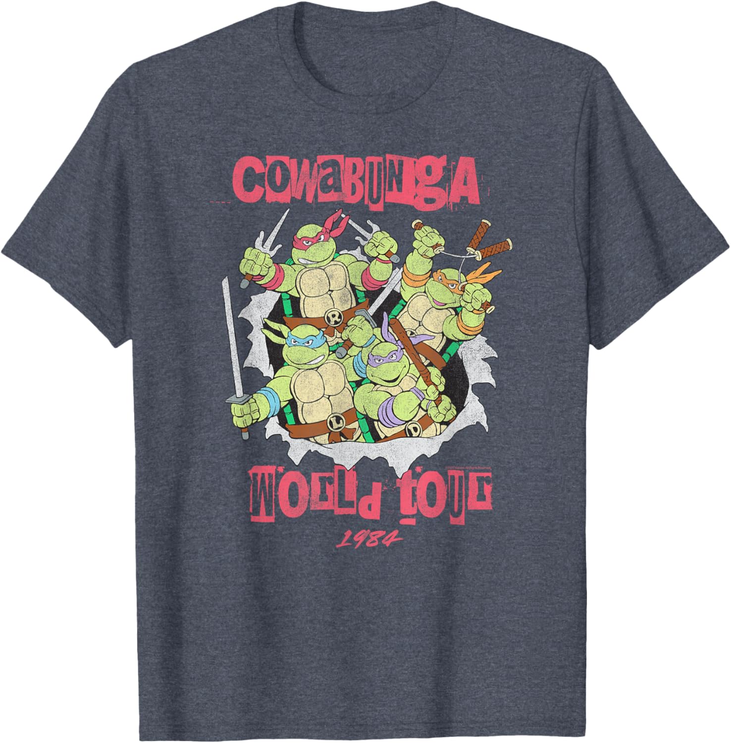 Teenage Mutant Ninja Turtles Retro 1984 Cowabunga World Tour T-Shirt - 3