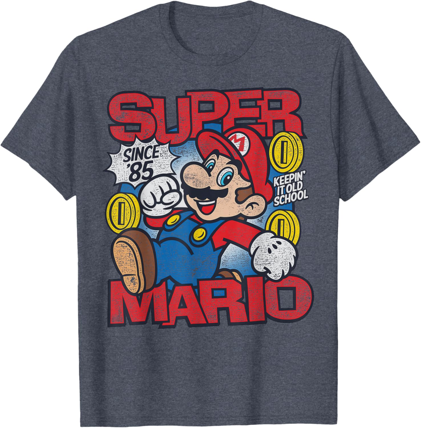 Vintage Super Mario Bros Mushroom Kingdom T-Shirt Since 85 Retro Style - 2
