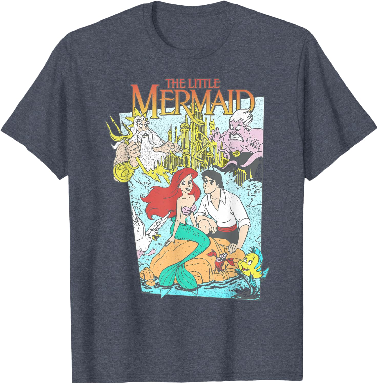 Vintage Little Mermaid Graphic T-Shirt for Disney Fans - Retro Style Apparel - 9