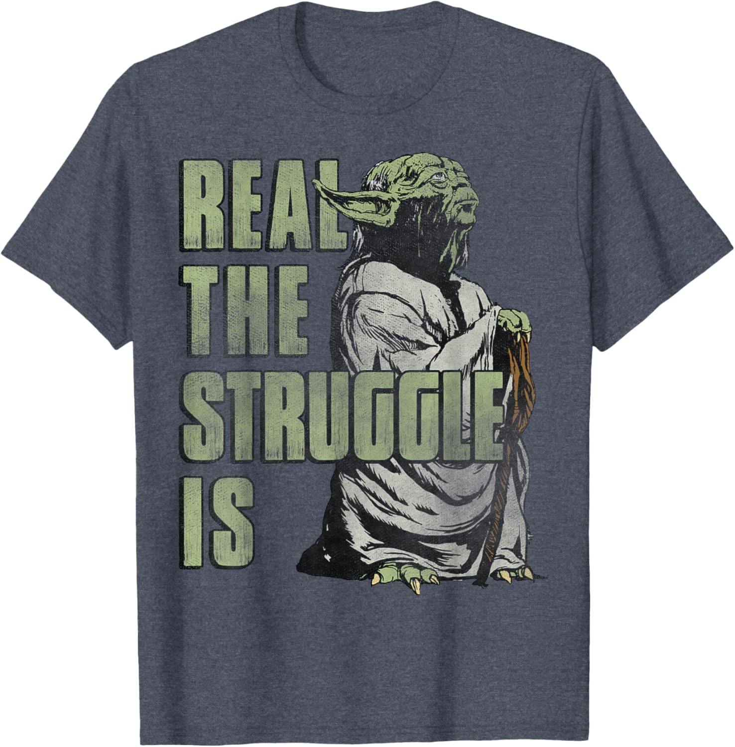 Star Wars Yoda Graphic T-Shirt The Struggle Is Real Fun Apparel - 5