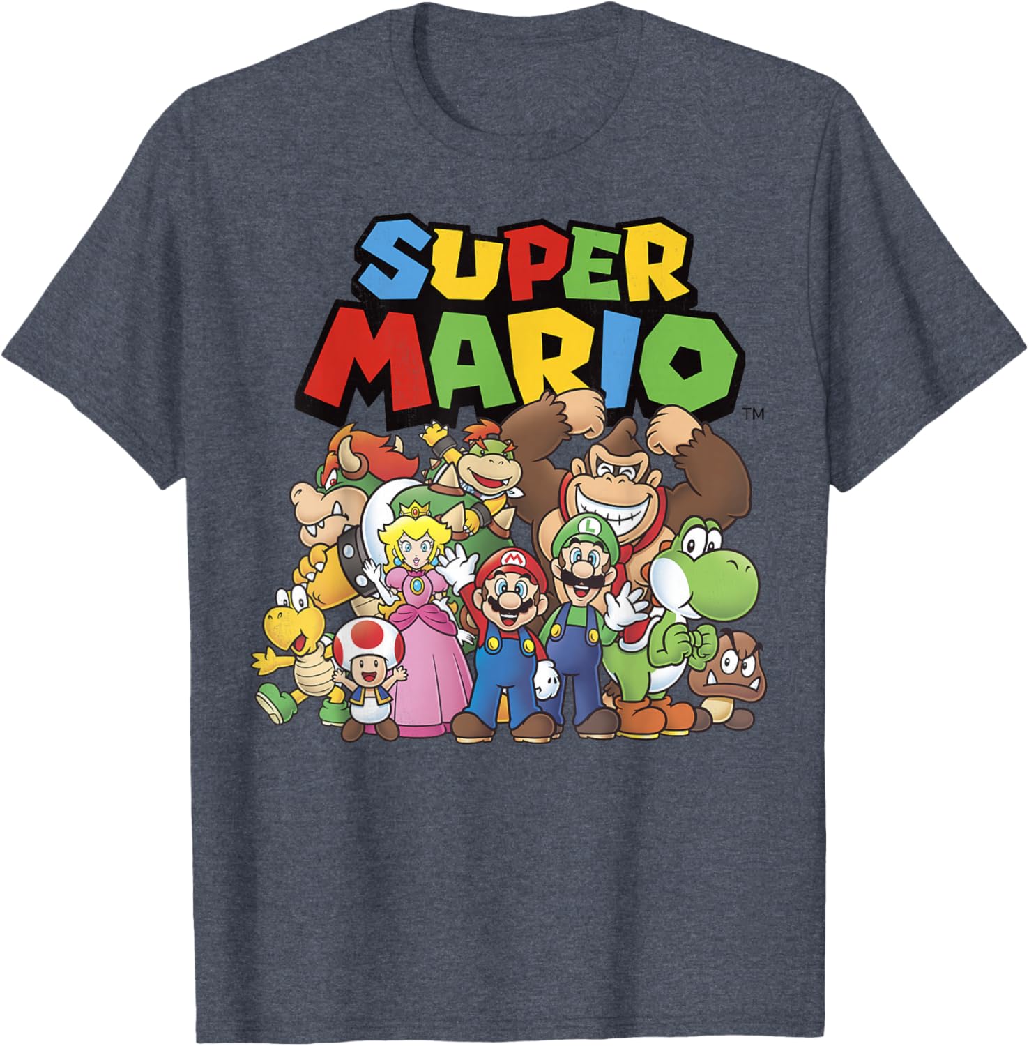Super Mario Full Cast Graphic T-Shirt For Gamers and Fans - 4