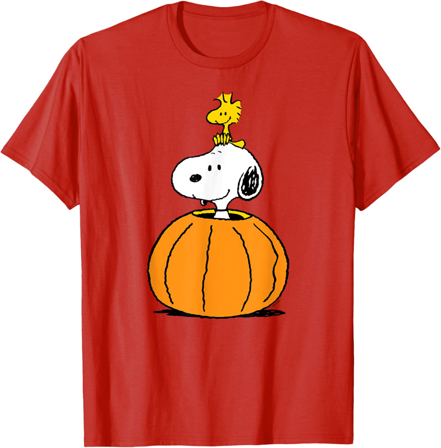Snoopy Pumpkin T-Shirt with Woodstock Cute Fall Design for Peanuts Fans - 3