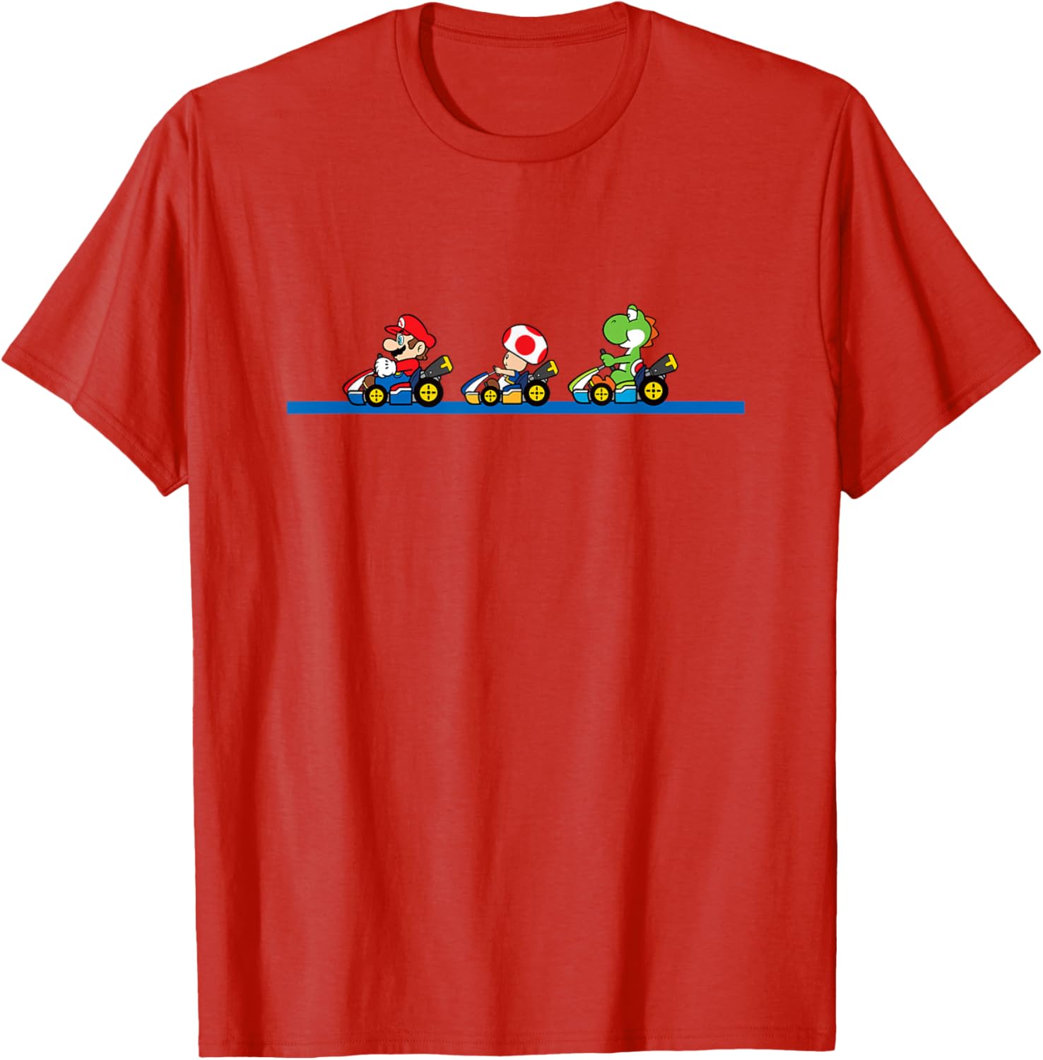 Vintage Mario Kart T-Shirt featuring Yoshi, Toad, and Mario Racing Fun - 14