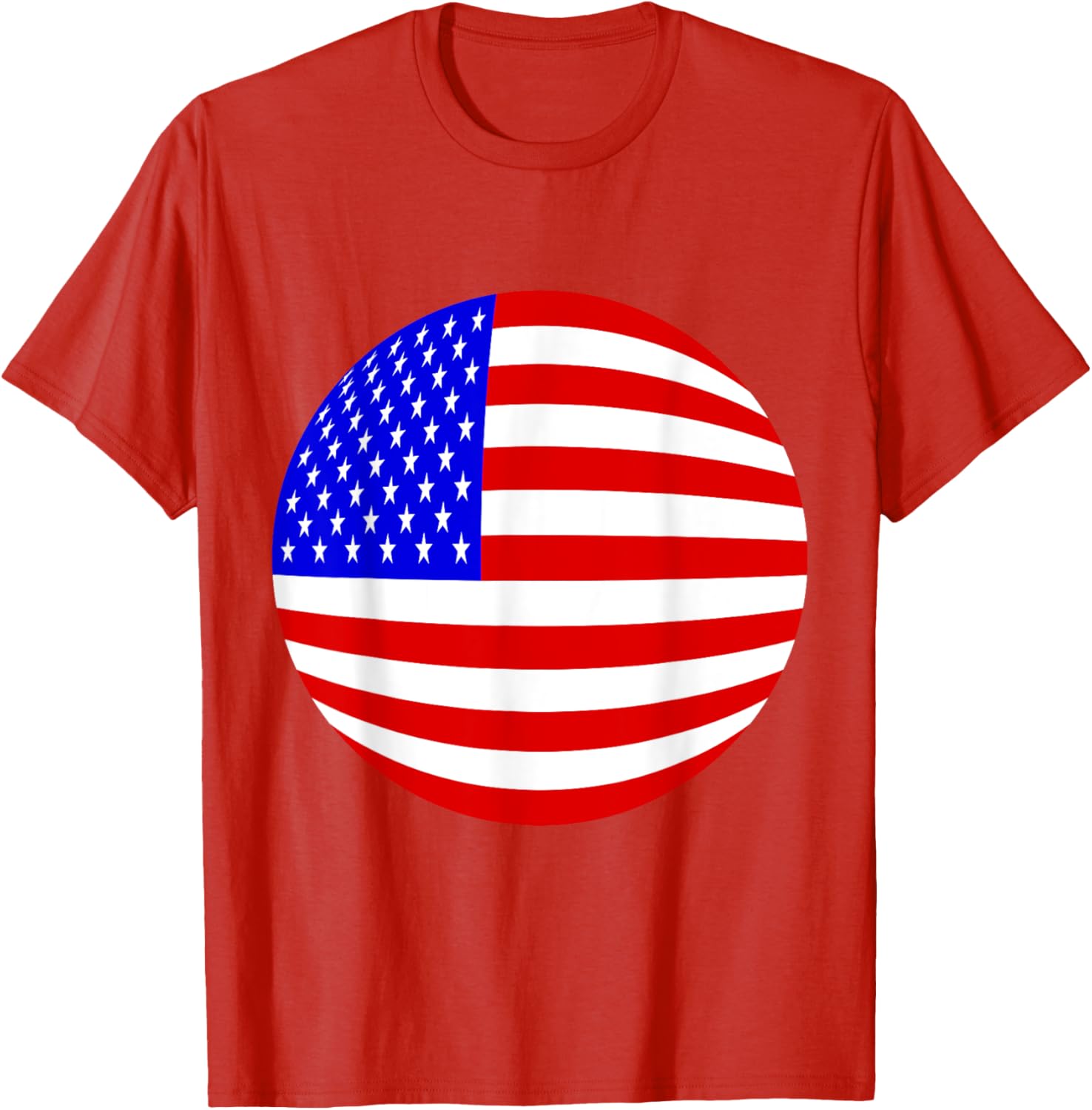 Patriotic American Flag T-Shirt with Stars and Stripes in Red and Blue - 28