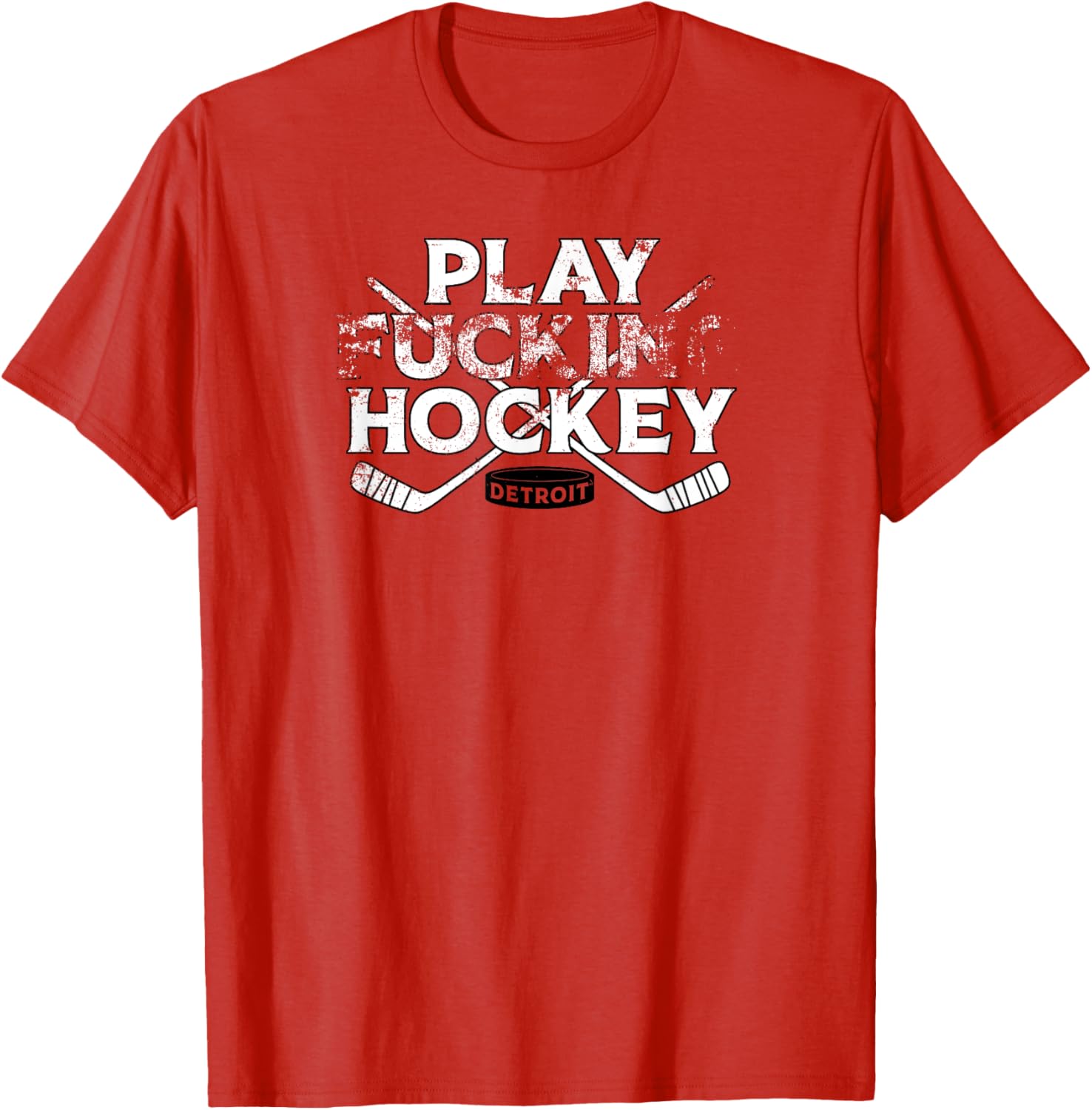 Play F-ing Hockey Detroit T-Shirt - Casual Sportswear for Hockey Fans - 1