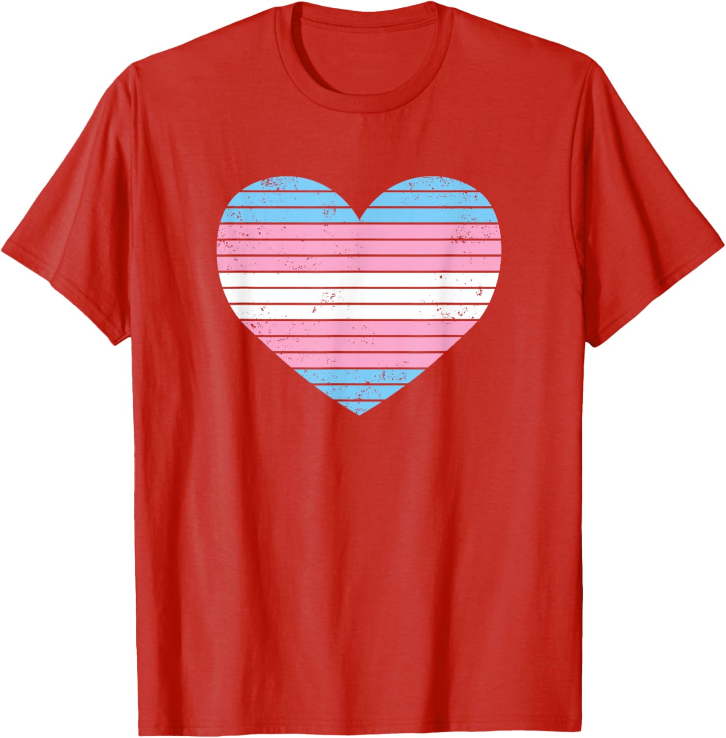 Vintage Heart Transgender Gay Pride Flag T-Shirt for LGBTQIA Supporters - 6