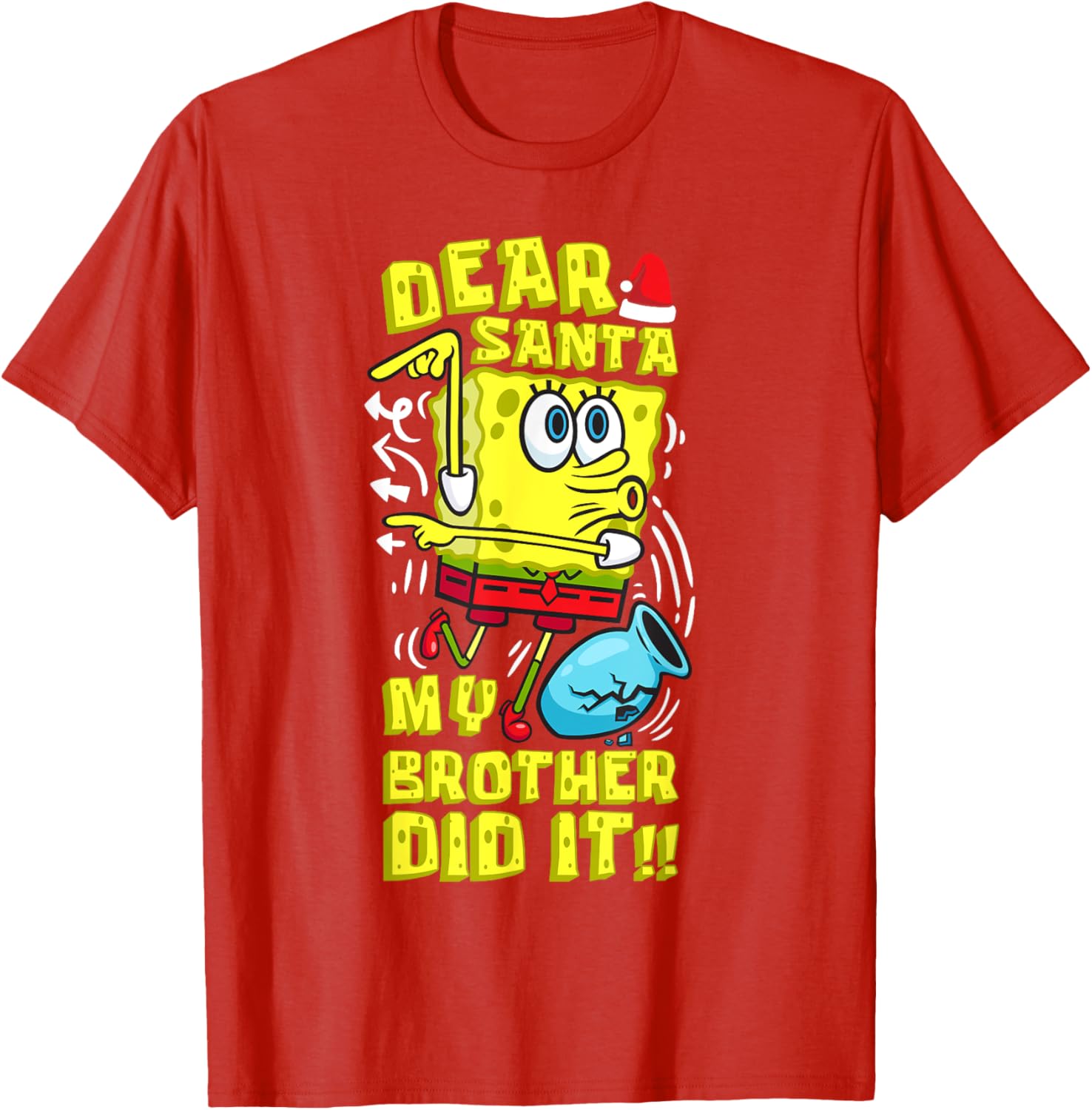 SpongeBob Christmas Dear Santa T-Shirt for Siblings Fun Humor - 10
