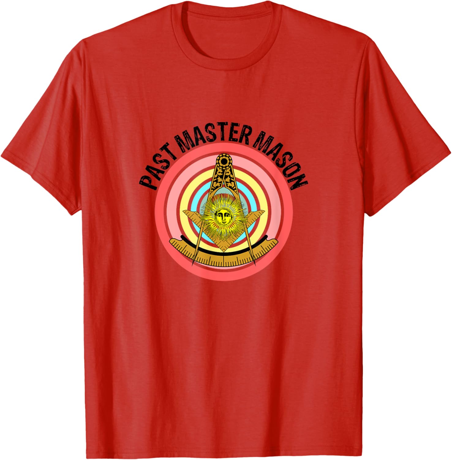 Past Master Mason Masonic Lodge Gavel Blue House T-Shirt for Men - 7