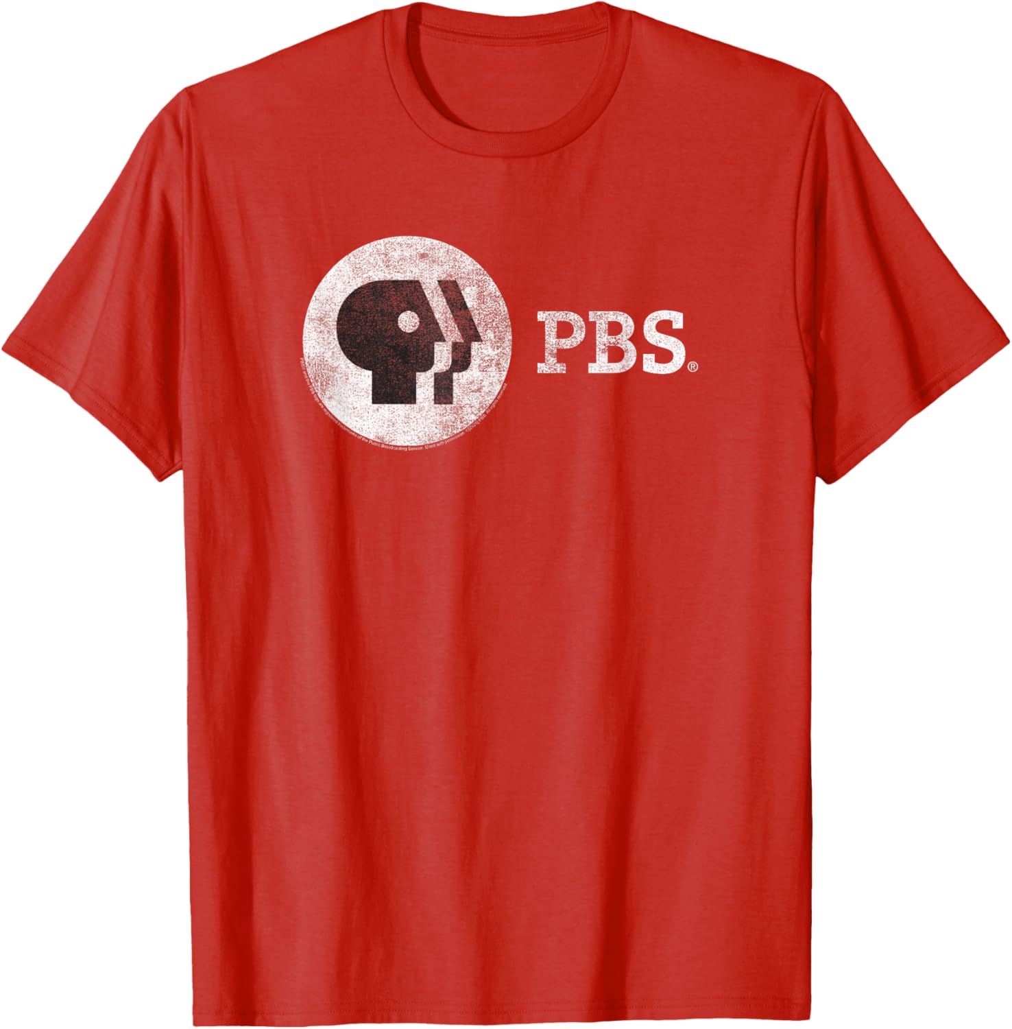 PBS Vintage Round White Logo T-Shirt for Fans of Public Broadcasting - 3
