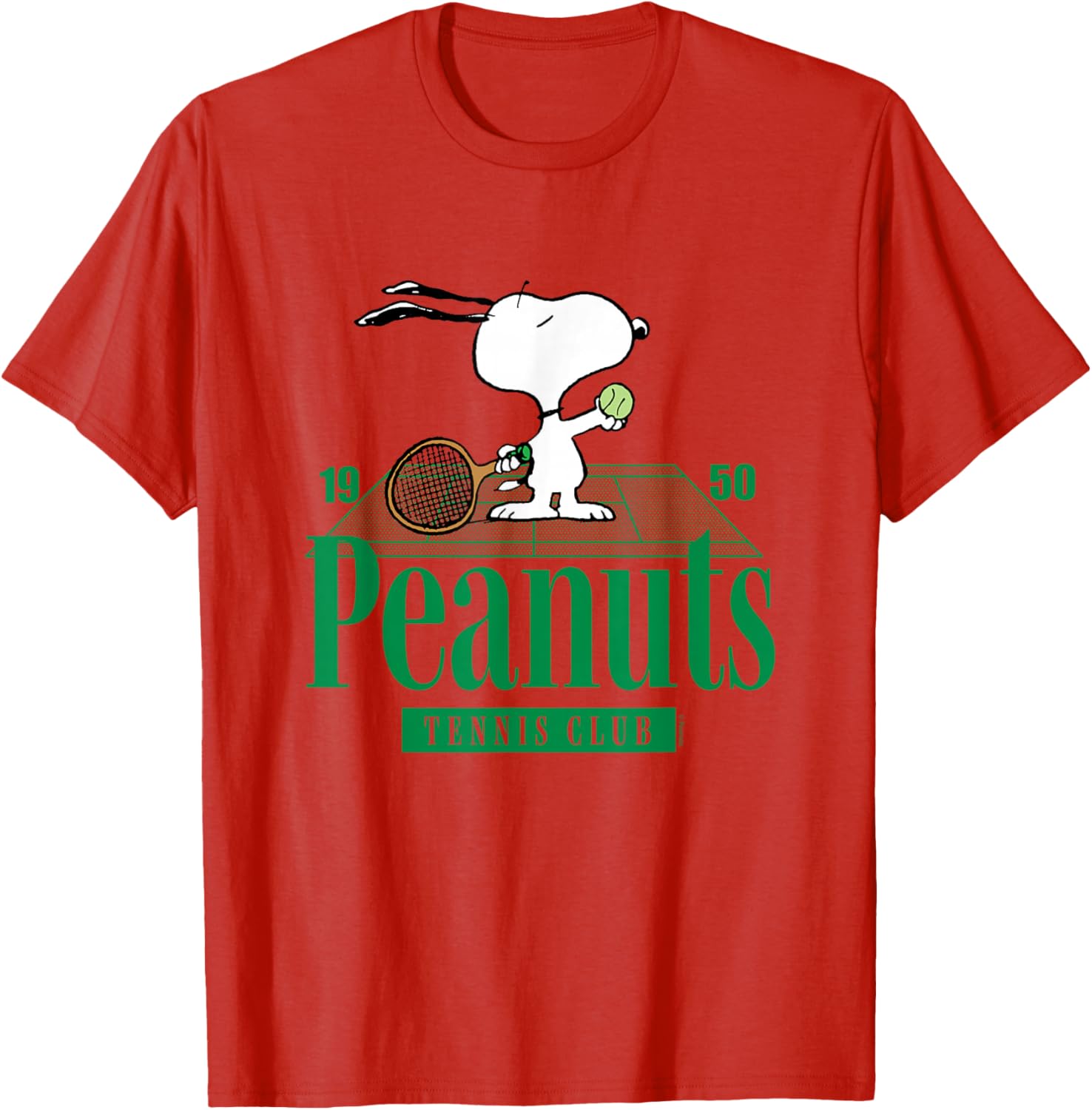 Peanuts Tennis Club T-Shirt for Fans of Classic Cartoon Style - 1