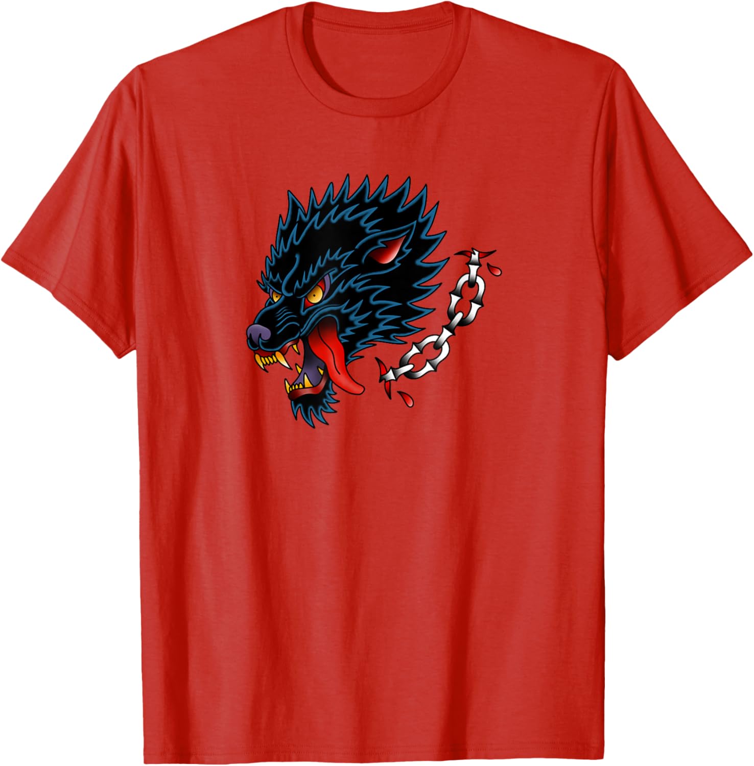 Old School Wolf Tattoo Design T-Shirt for Stylish Animal Lovers - 11