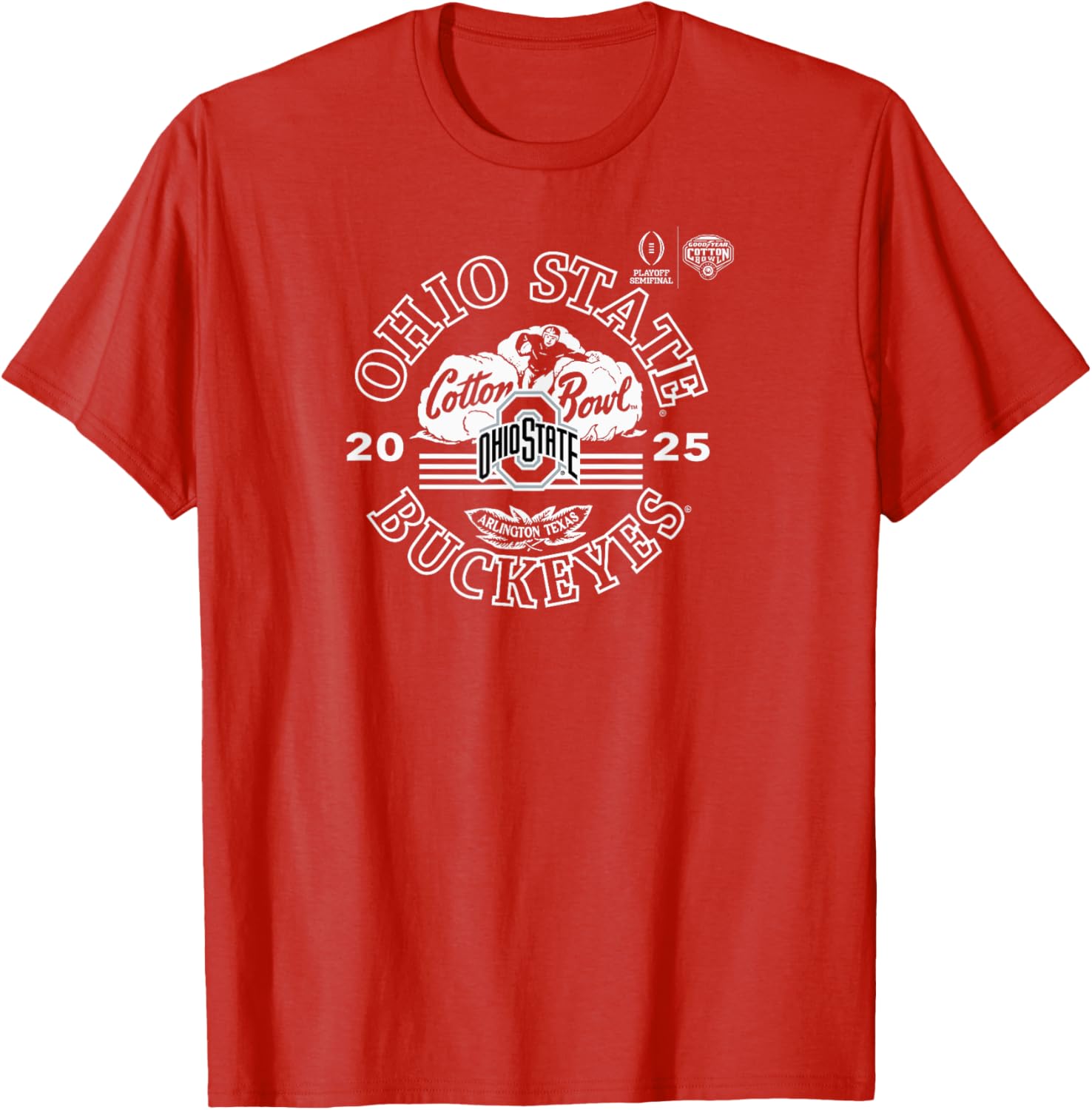 Ohio State Buckeyes Cotton Bowl 2025 Red T-Shirt for Fans and Sports Lovers - 1