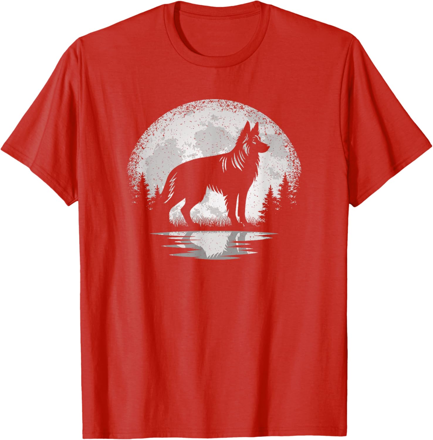 Vintage German Shepherd Moon T-Shirt for Dog Lovers - Unisex Style - 5