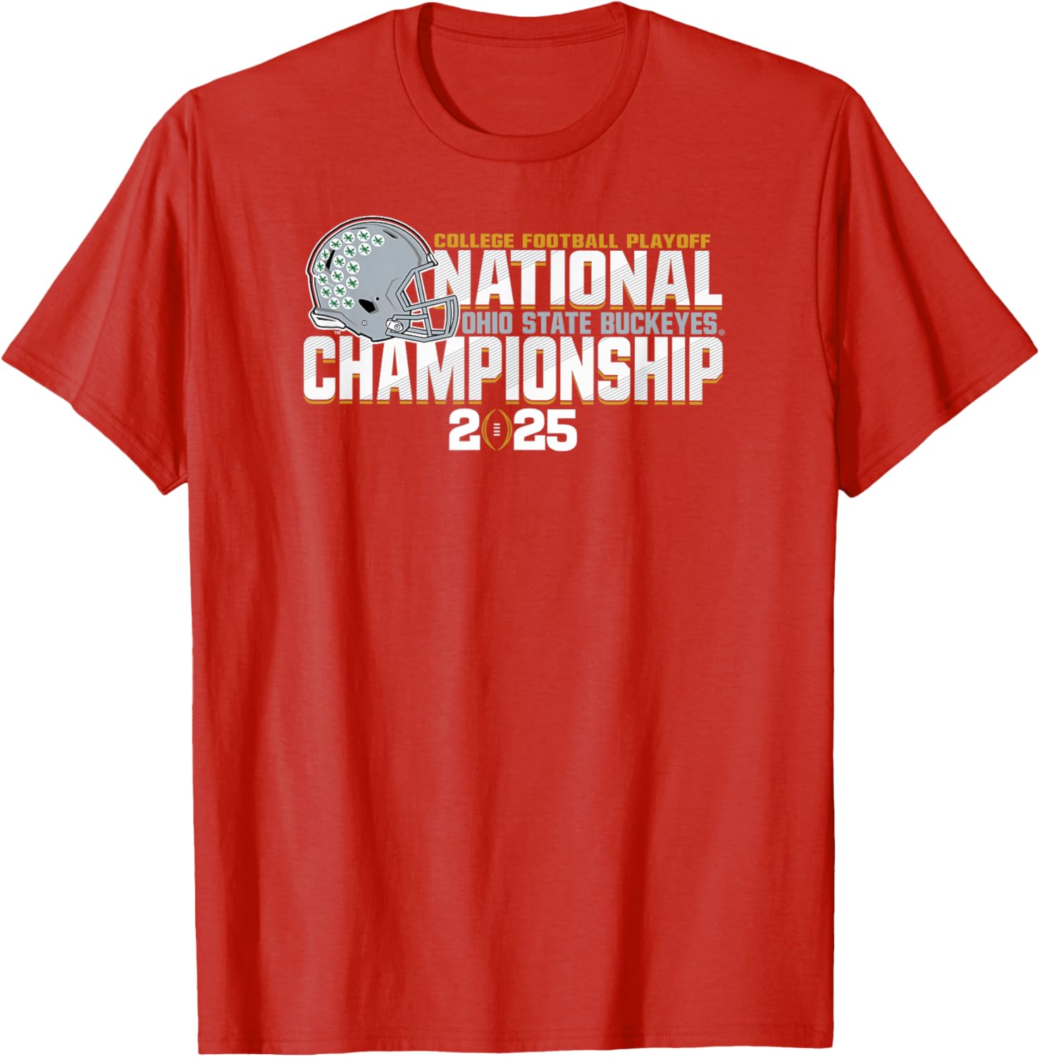 Ohio State Buckeyes 2025 National Championship Red T-Shirt for Fans - 1