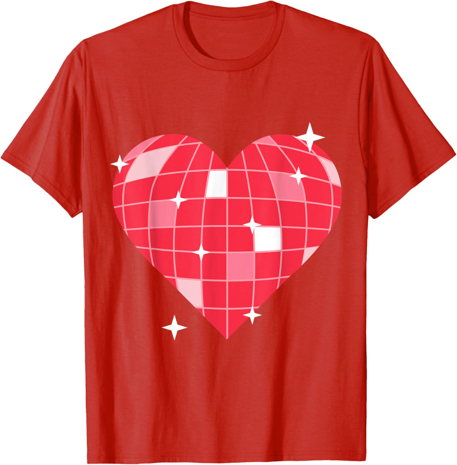 Retro 1970s Pink Heart Disco Ball T-Shirt for Vintage Lovers - 26