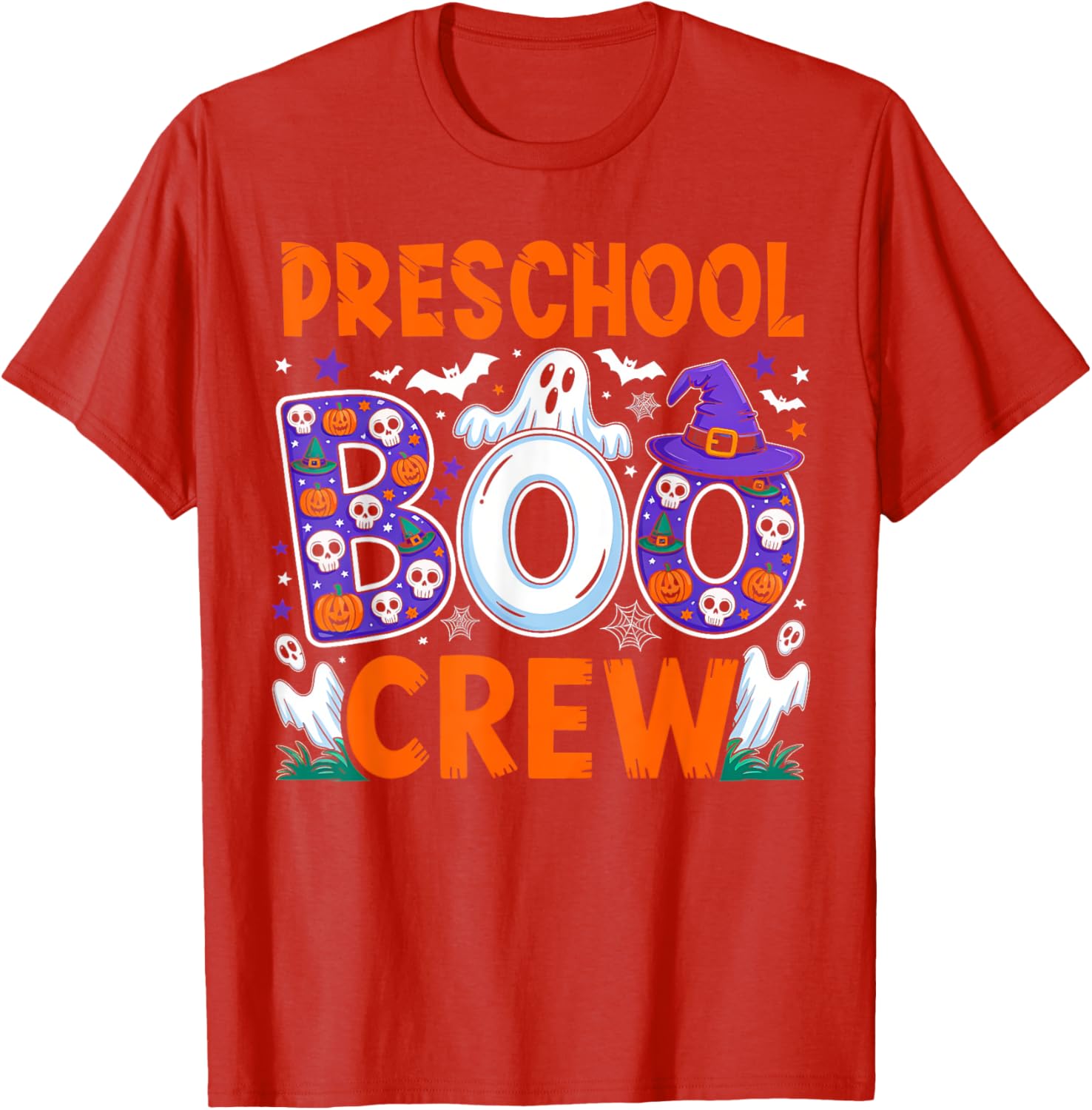 Funny Halloween T-Shirt for Preschool Teachers and Students Boo Crew - 10
