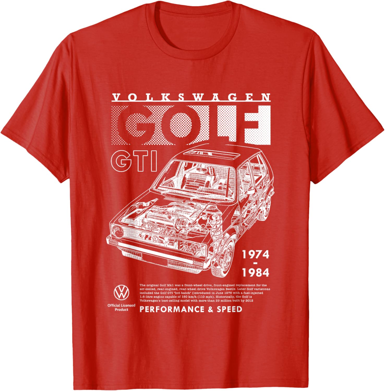 Volkswagen Golf GTI Mk1 Performance T-Shirt for Car Enthusiasts - 1