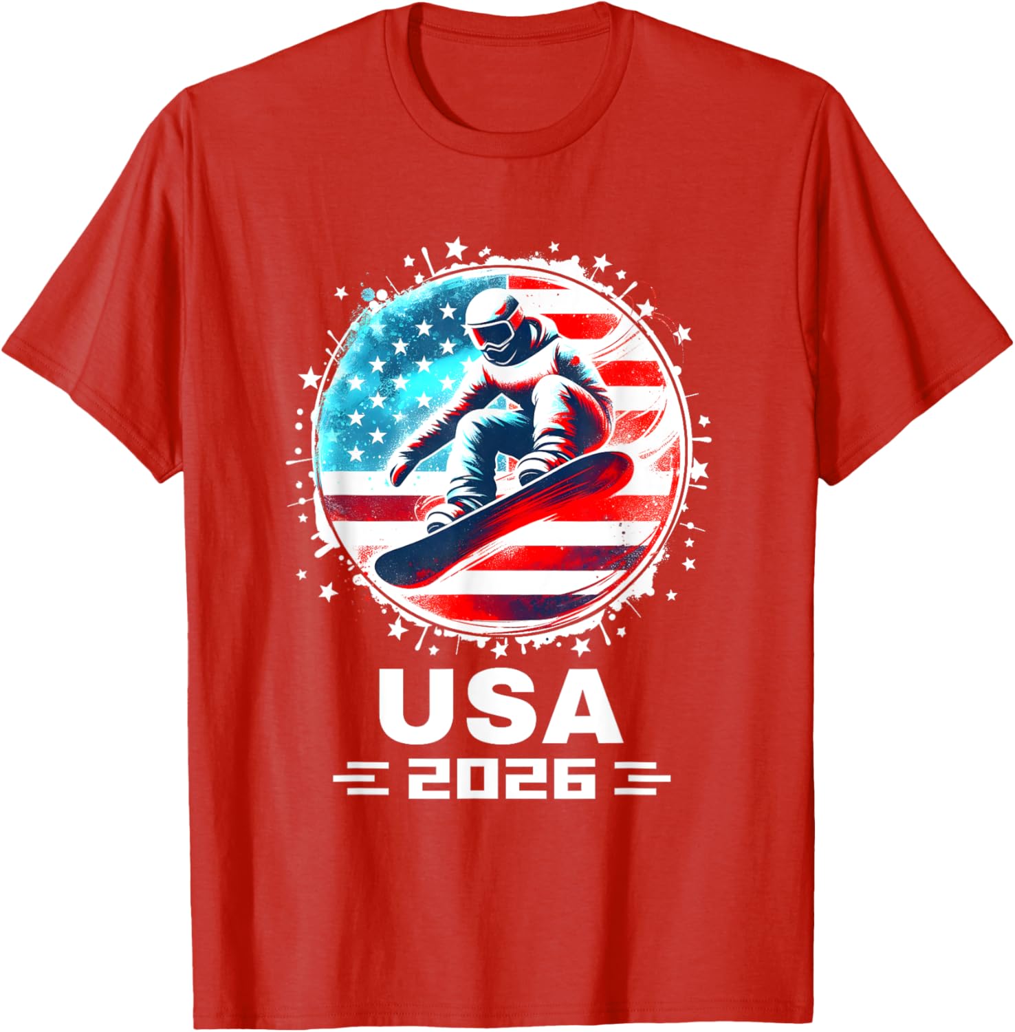 USA Team 2026 Snowboarding T-Shirt for Fans of American Style - 24
