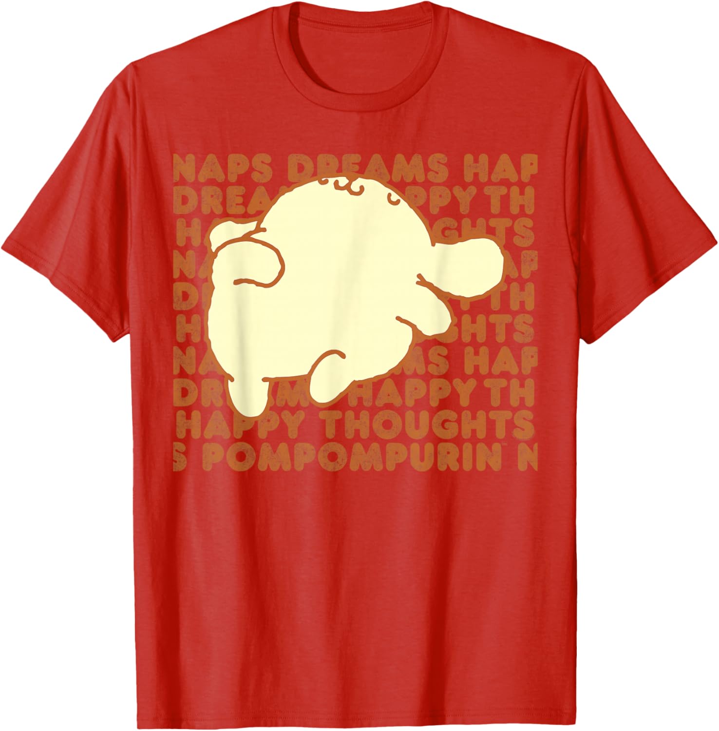 Pompompurin Happy Thoughts Nap Time T-Shirt for Cozy Relaxation - 1
