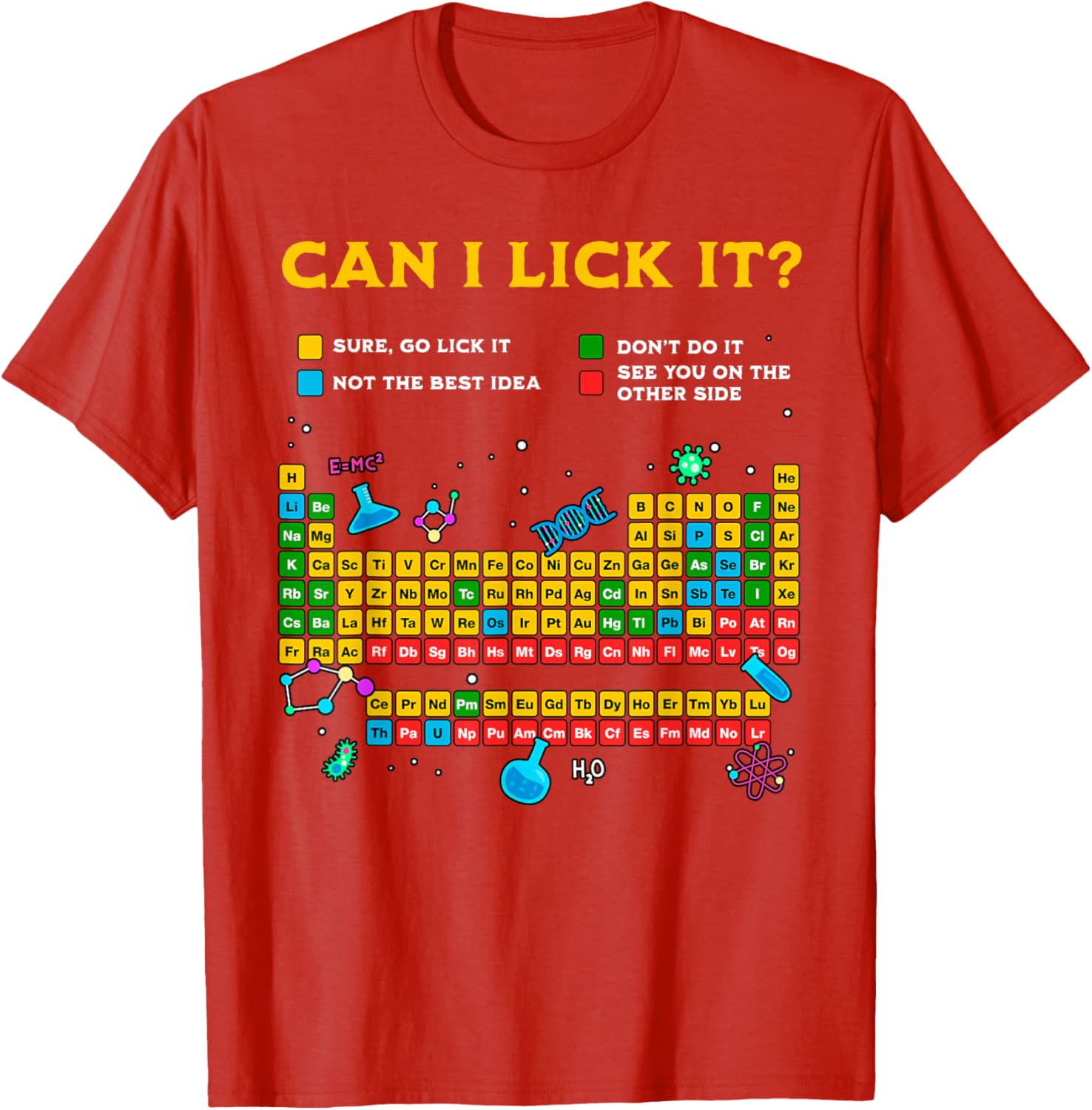 Funny Can I Lick It Periodic Table T-Shirt for Science Teachers and Students - 5
