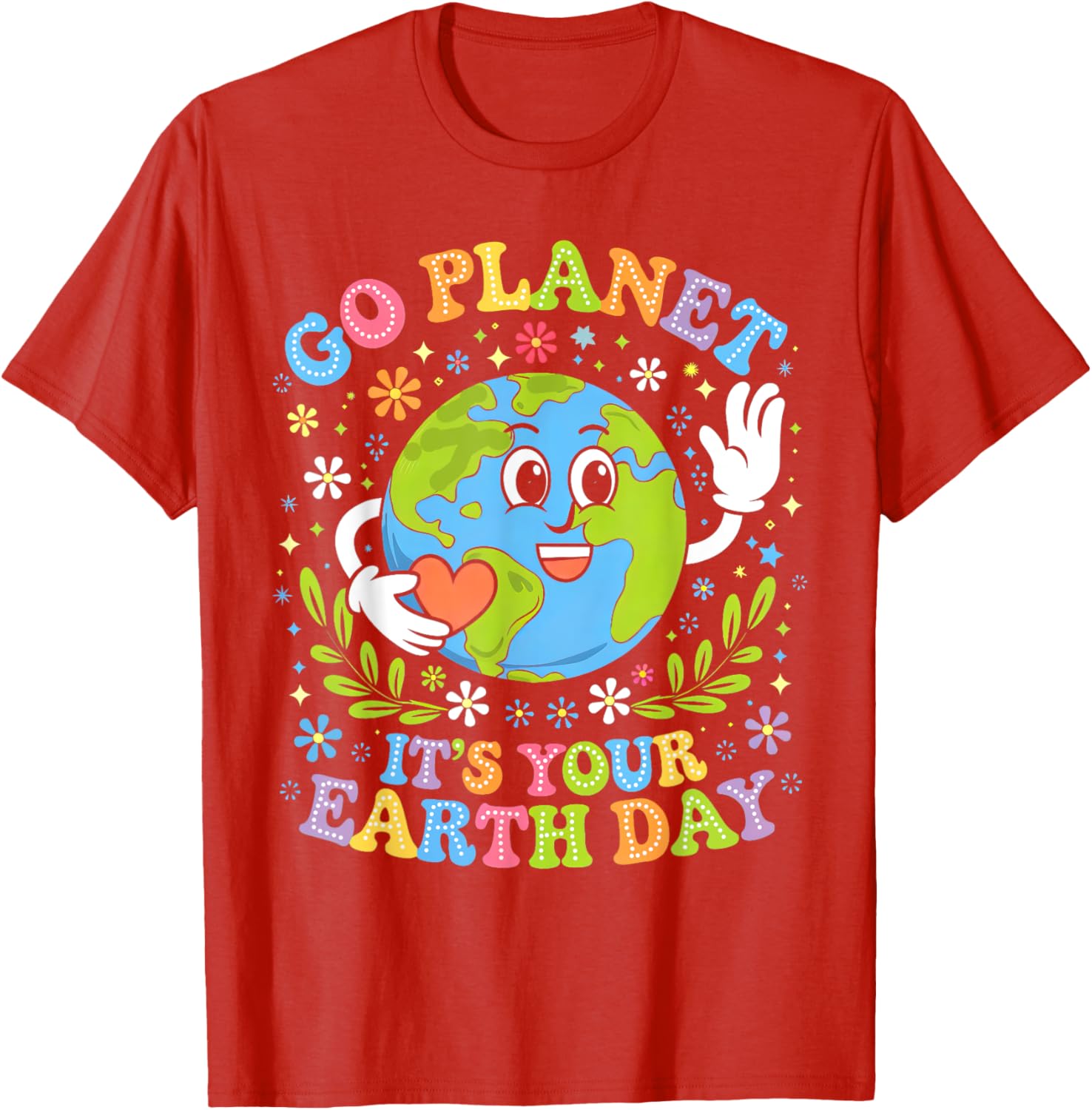 Groovy Go Planet Earth Day 2025 Teacher Kids T-Shirt for Fun Learning - 2