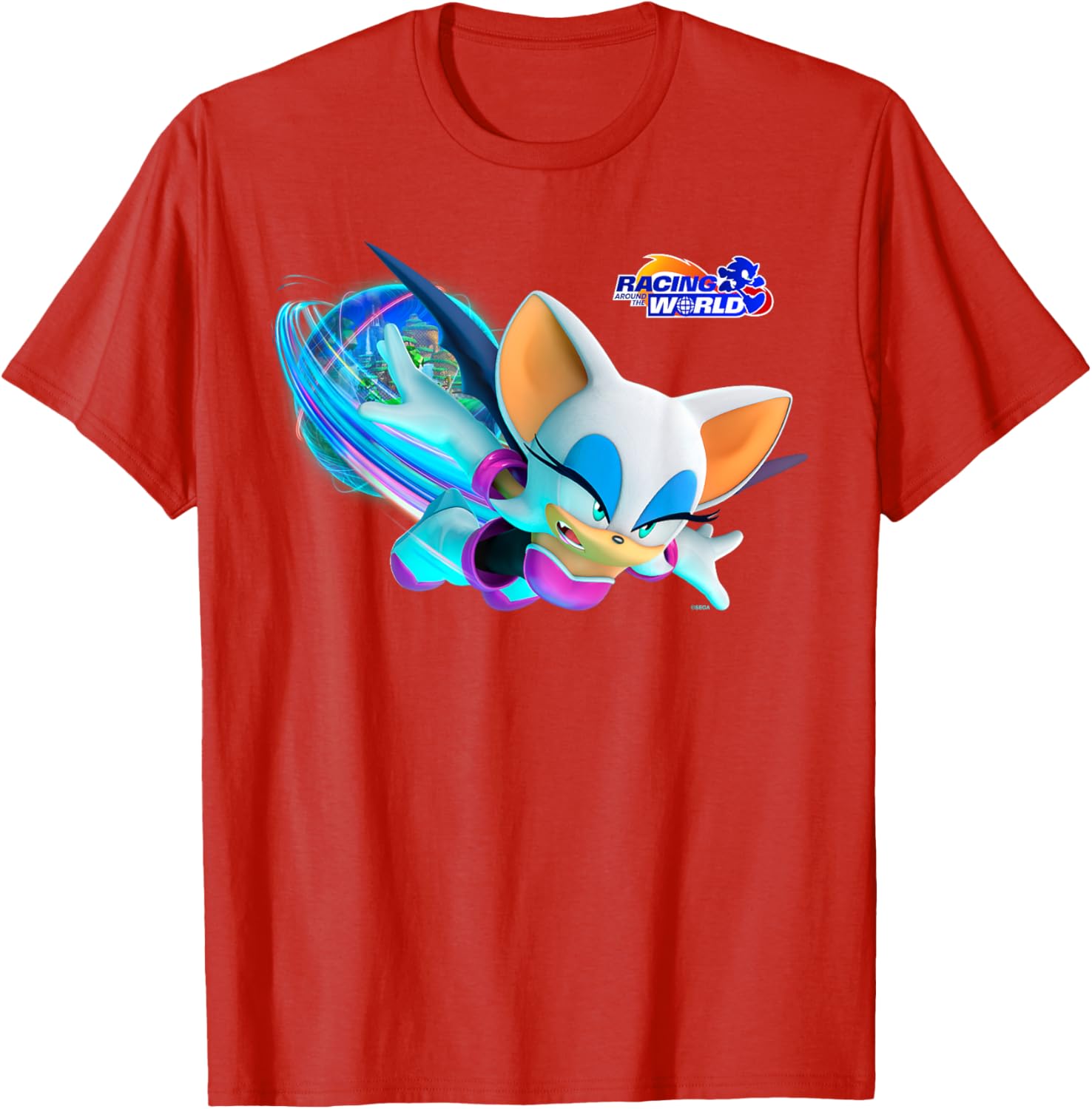 Sonic the Hedgehog Racing Around the World Rouge T-Shirt for Fans - 28