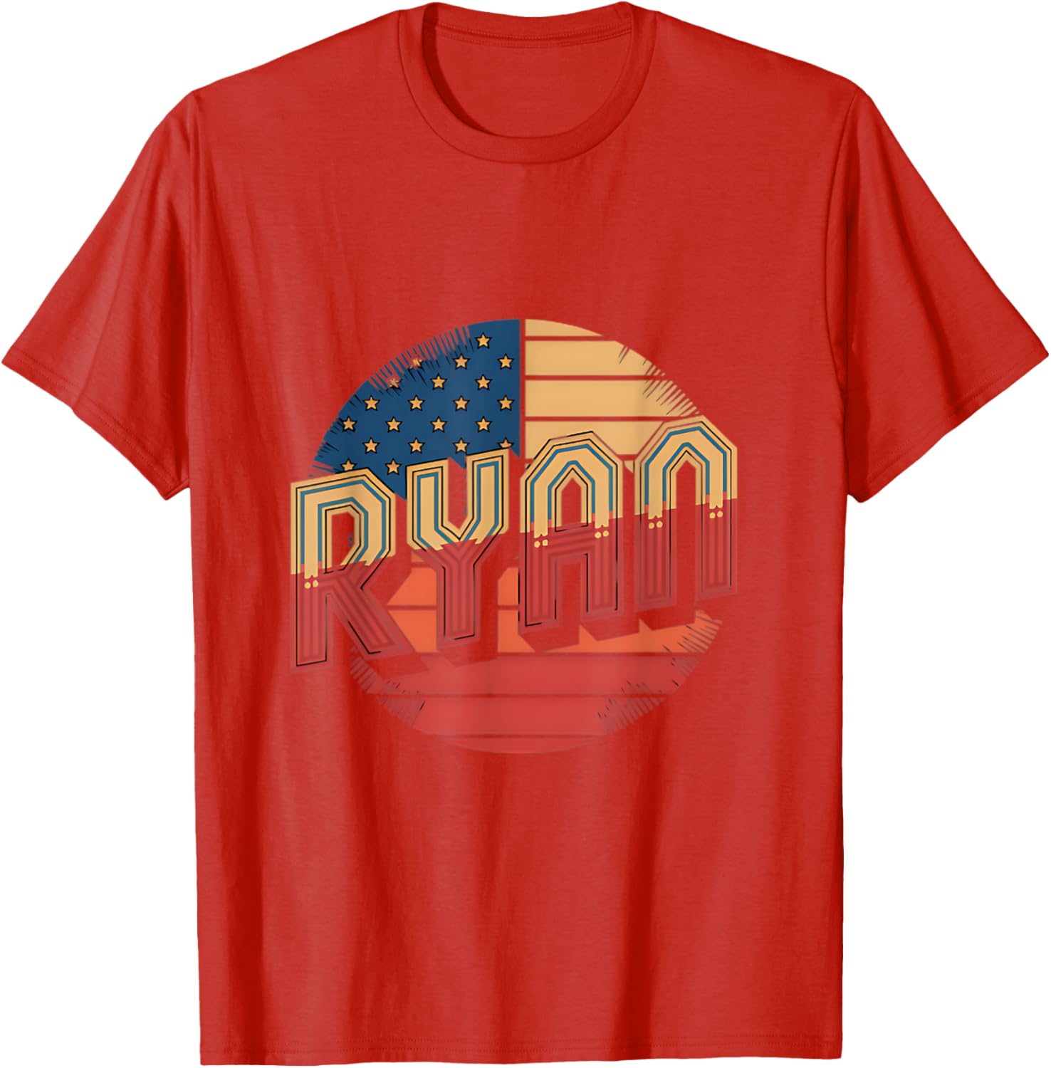 Personalized Ryan USA Flag Patriot T-Shirt for Proud Americans - 14