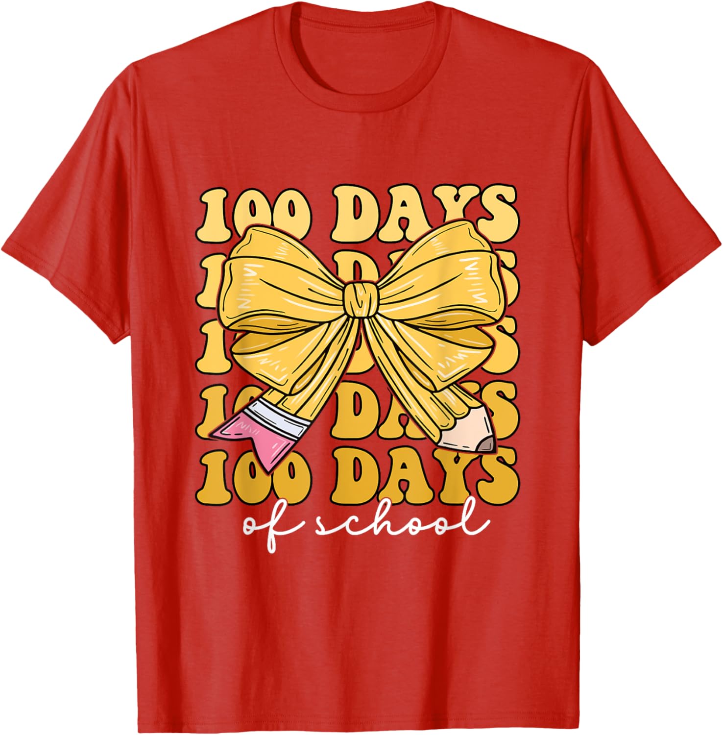 100 Days of School Coquette Bow T-Shirt for Girls Fun and Stylish - 7