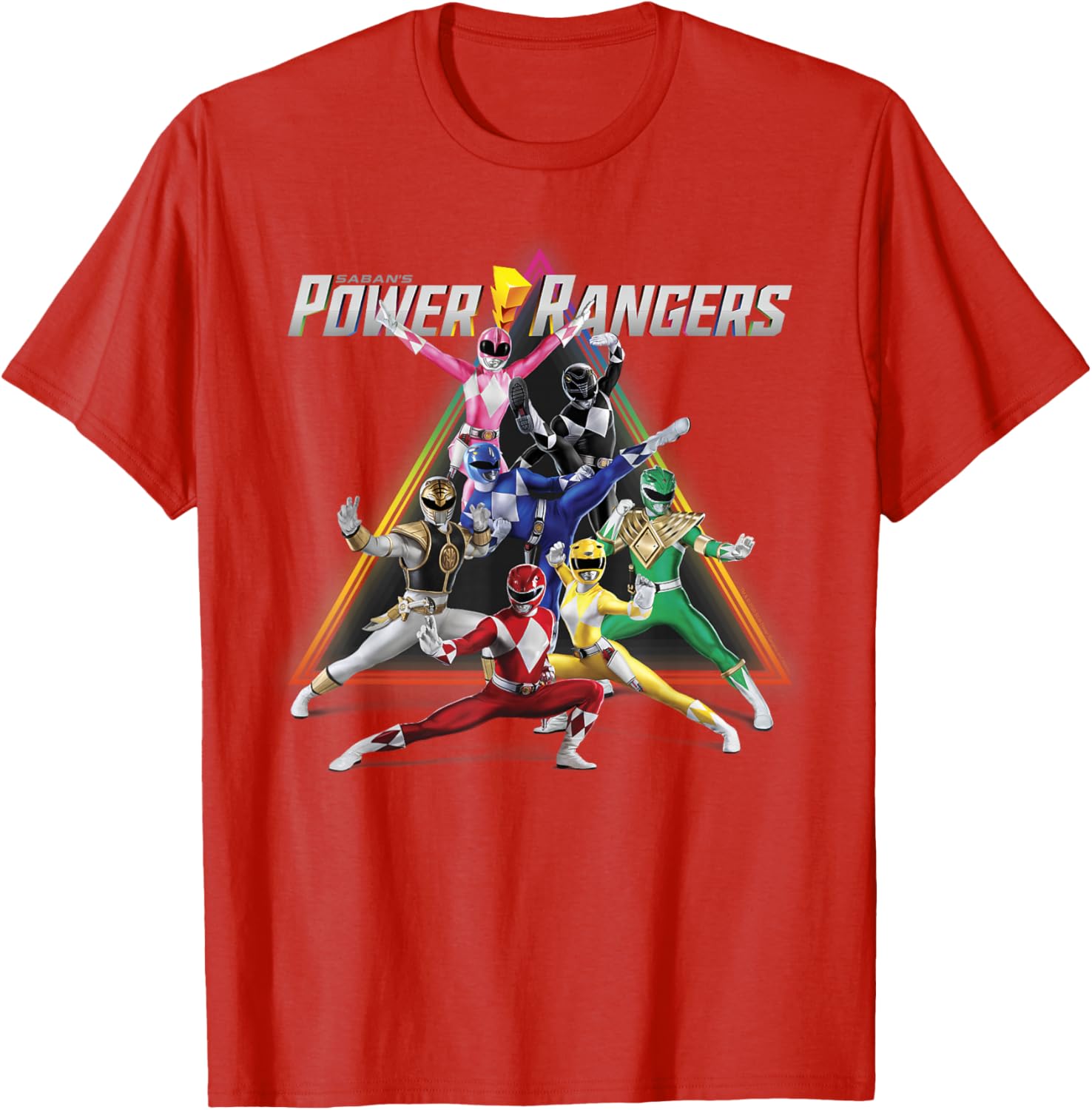 Power Rangers Rainbow Pyramid Retro T-Shirt for Fans and Collectors - 11