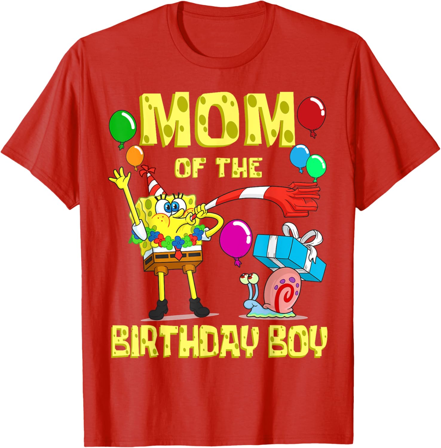 SpongeBob Mommy of the Birthday Boy Party T-Shirt for Fun Celebrations - 17