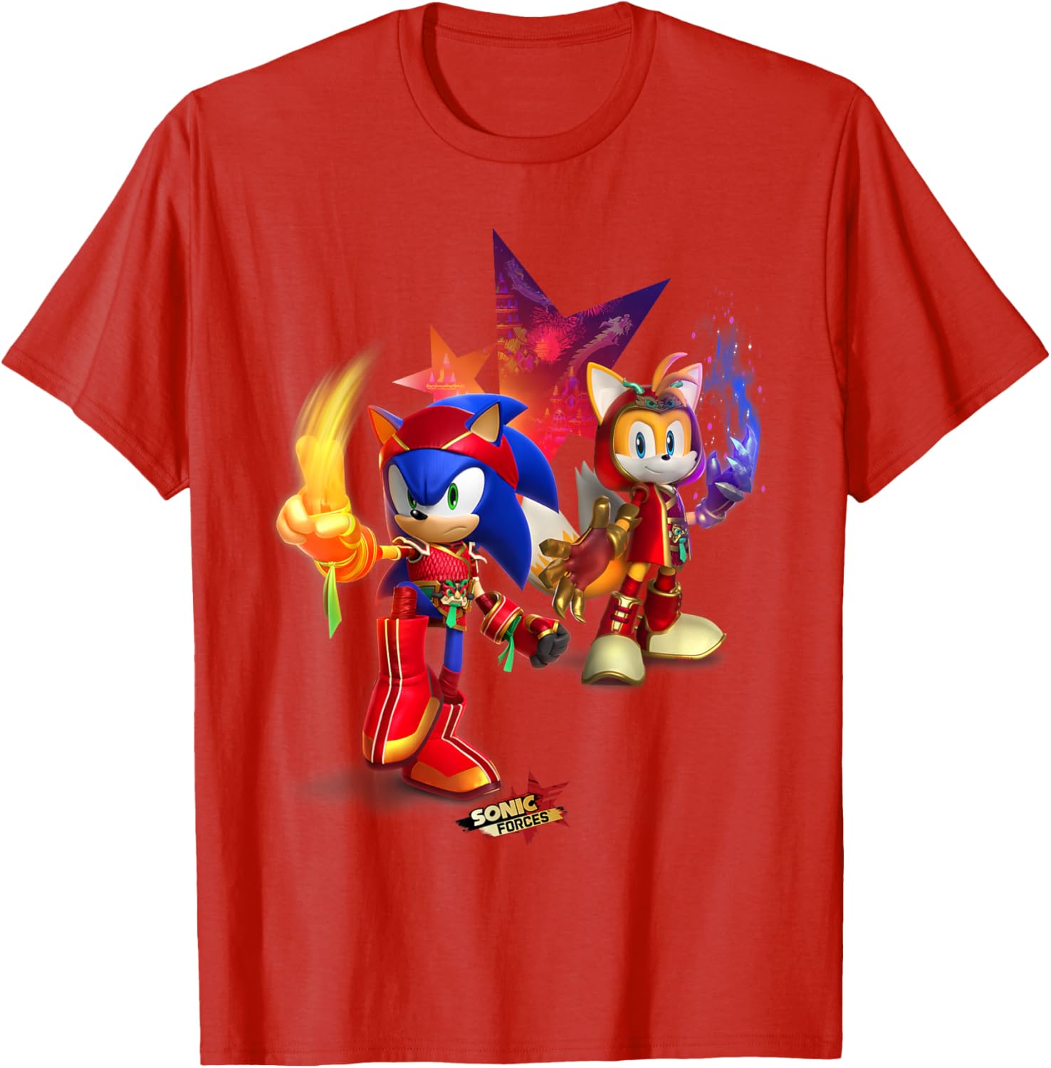 Sonic Forces Dragonfire Sonic and Dragonclaw Tails T-Shirt for Fans - 1