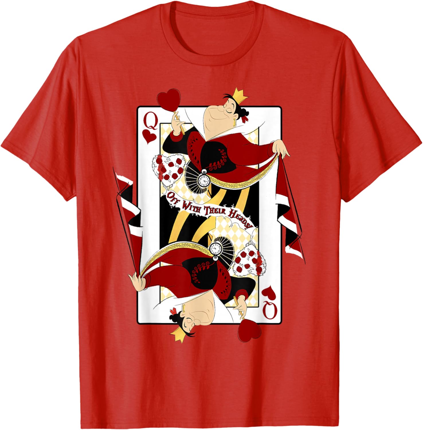 Queen of Hearts Playing Card T-Shirt for Disney Alice in Wonderland Fans - 4
