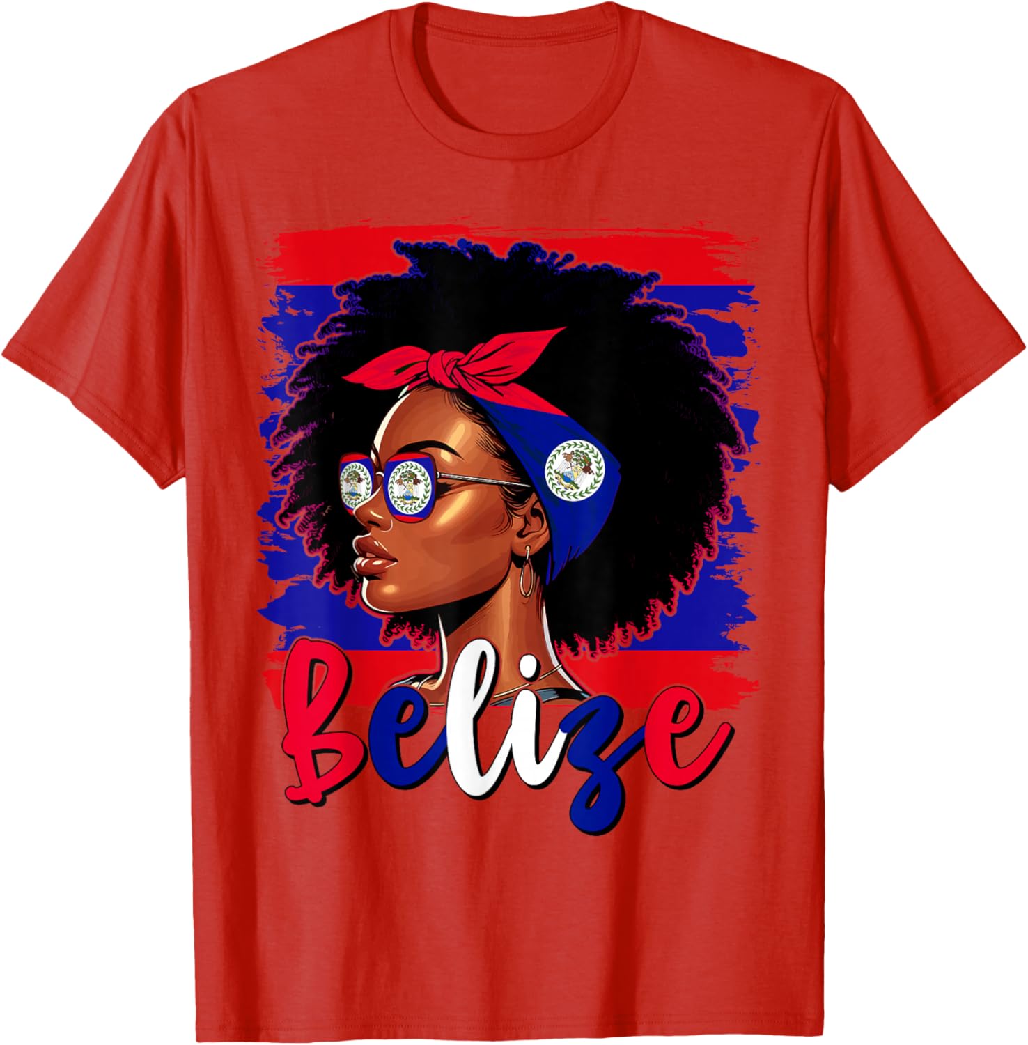 Proud Belizean Girl T-Shirt with Belize Flag for Women’s Fashion - 9